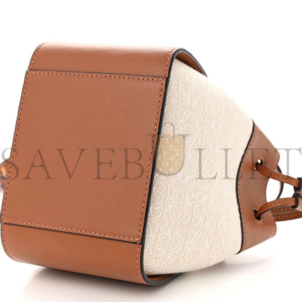LOEWE CALFSKIN CANVAS MINI HAMMOCK SHOULDER BAG NATURAL TAN (19*17*10cm) LOEWE CALFSKIN CANVAS MINI HAMMOCK SHOULDER BAG NATURAL TAN (19*17*10cm)
