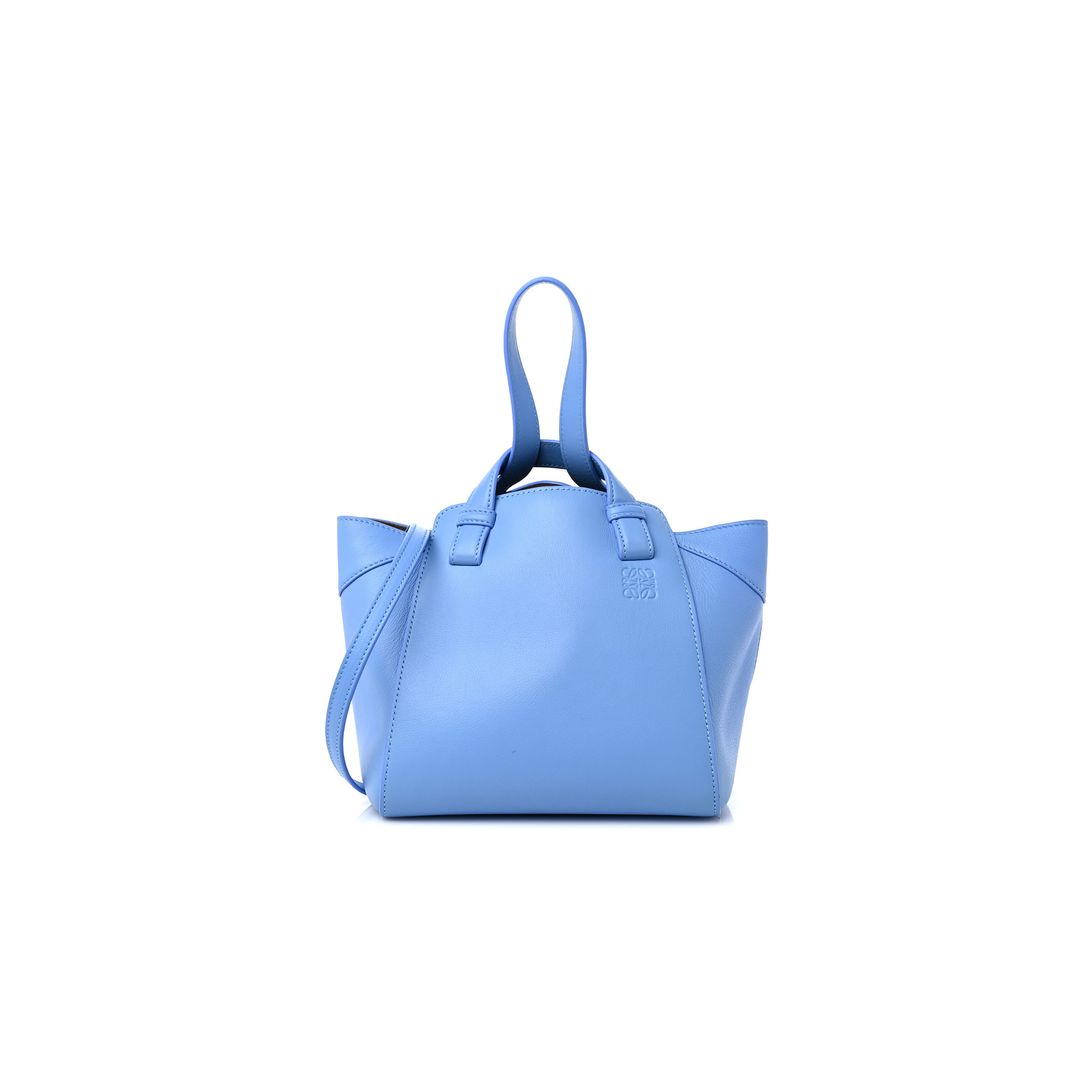 LOEWE CALFSKIN SMALL HAMMOCK NUGGET SHOULDER BAG CELESTINE BLUE (21*20*18cm) LOEWE CALFSKIN SMALL HAMMOCK NUGGET SHOULDER BAG CELESTINE BLUE (21*20*18cm)