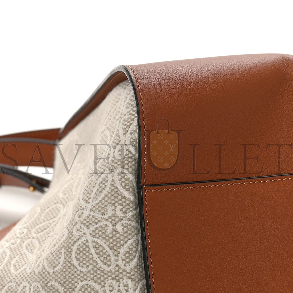 LOEWE CALFSKIN CANVAS ANAGRAM SMALL HAMMOCK SHOULDER BAG ECRU TAN (30*25*13.5cm) LOEWE CALFSKIN CANVAS ANAGRAM SMALL HAMMOCK SHOULDER BAG ECRU TAN (30*25*13.5cm)