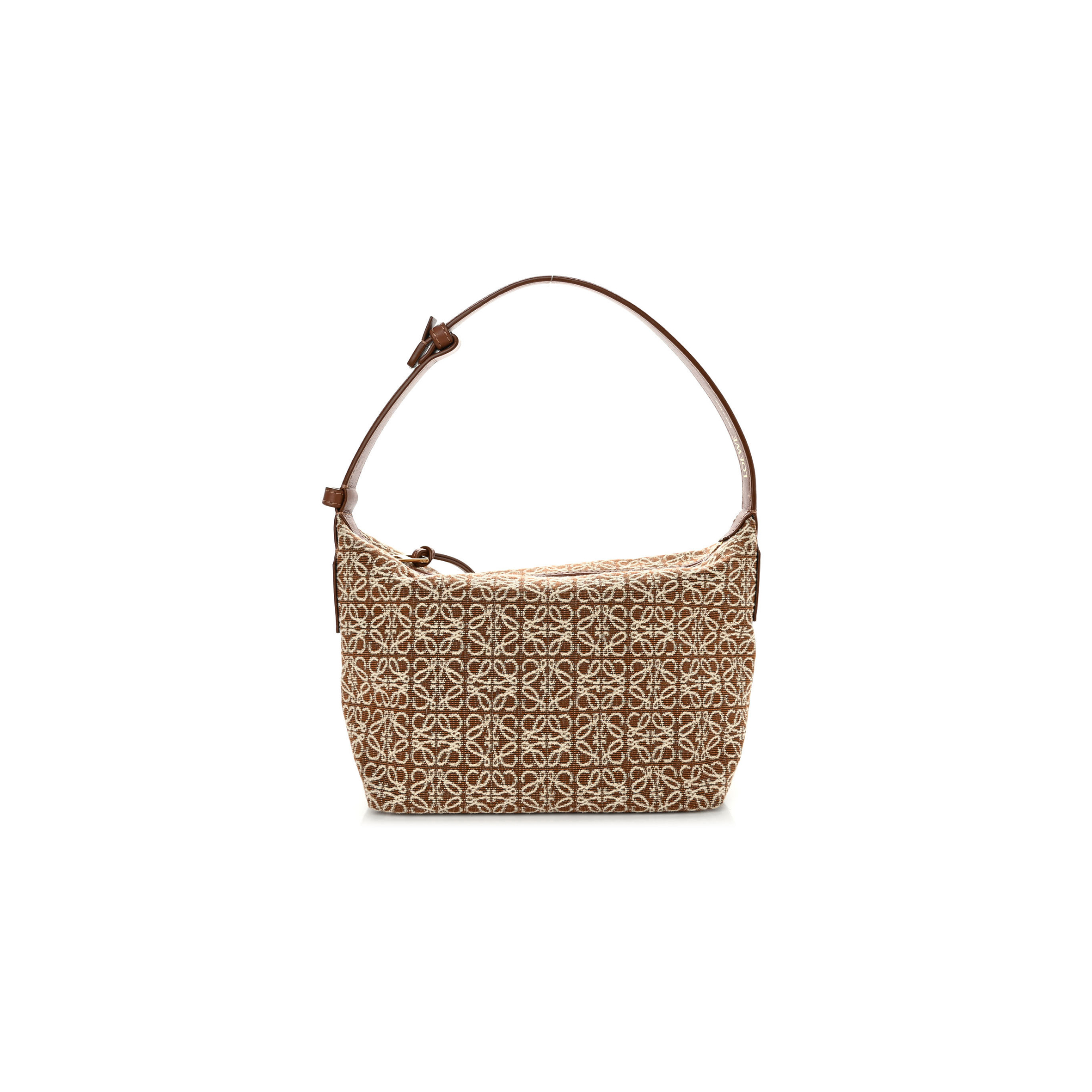 LOEWE JACQUARD ANAGRAM CALFSKIN SMALL CUBI BAG TAN PECAN (20*18*13cm)