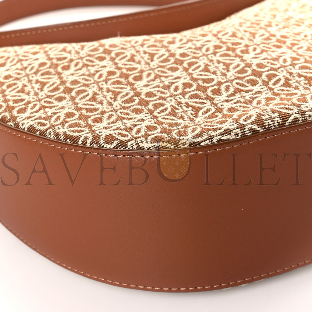 LOEWE JACQUARD ANAGRAM CLALFSKIN LUNA BAG TAN (26*17*8cm) LOEWE JACQUARD ANAGRAM CLALFSKIN LUNA BAG TAN (26*17*8cm)
