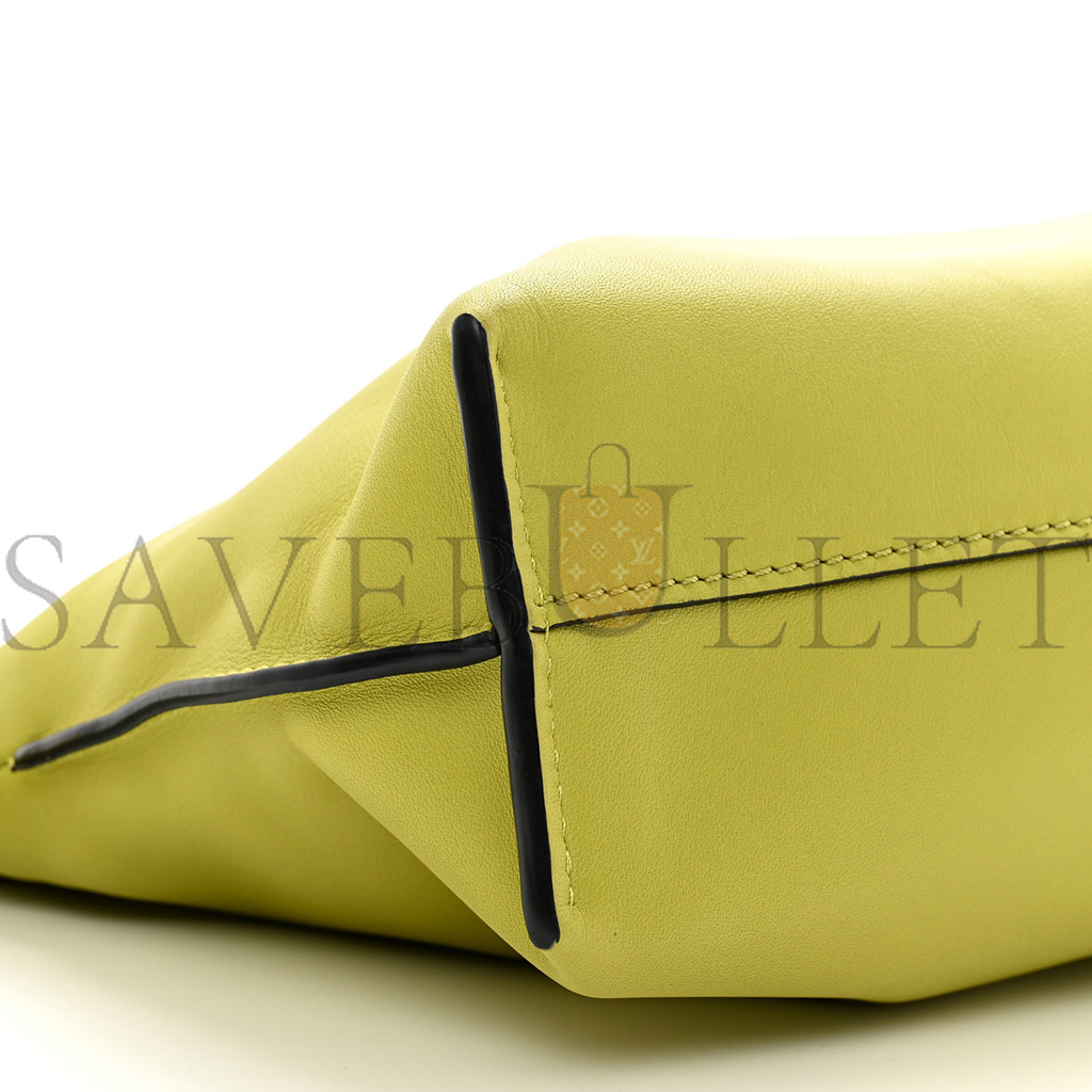LOEWE CALFSKIN MINI FLAMENCO KNOT CLUTCH LIME YELLOW (23*18*7cm) LOEWE CALFSKIN MINI FLAMENCO KNOT CLUTCH LIME YELLOW (23*18*7cm)