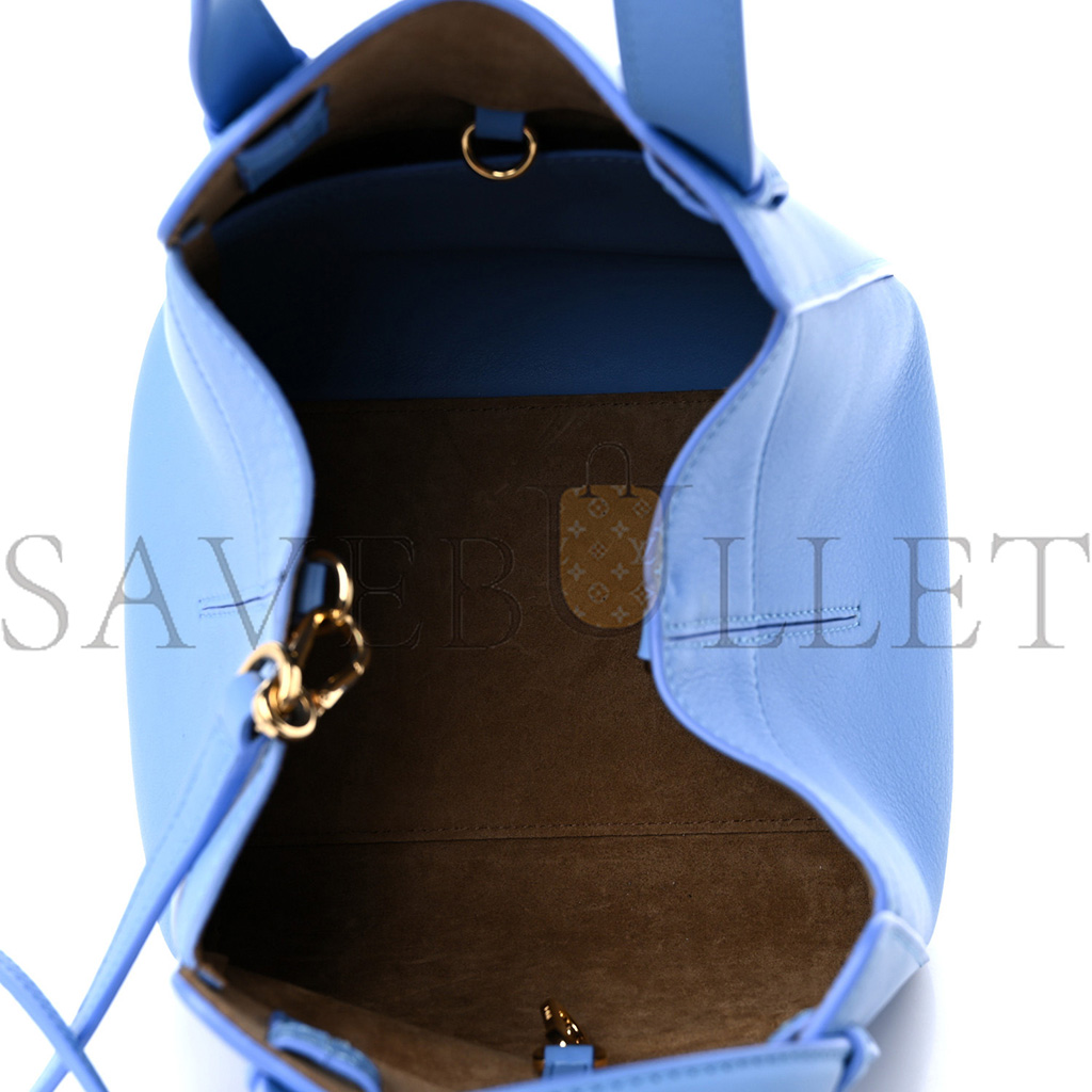 LOEWE CALFSKIN SMALL HAMMOCK NUGGET SHOULDER BAG CELESTINE BLUE (21*20*18cm) LOEWE CALFSKIN SMALL HAMMOCK NUGGET SHOULDER BAG CELESTINE BLUE (21*20*18cm)