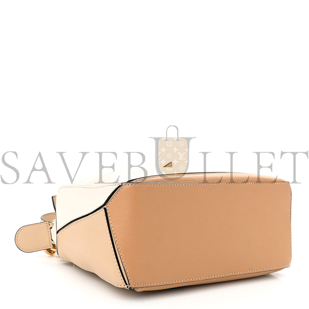 LOEWE CALFSKIN SMALL PUZZLE BAG DUSTY BEIGE SOFT WHITE (24*16.5*10.5cm) LOEWE CALFSKIN SMALL PUZZLE BAG DUSTY BEIGE SOFT WHITE (24*16.5*10.5cm)