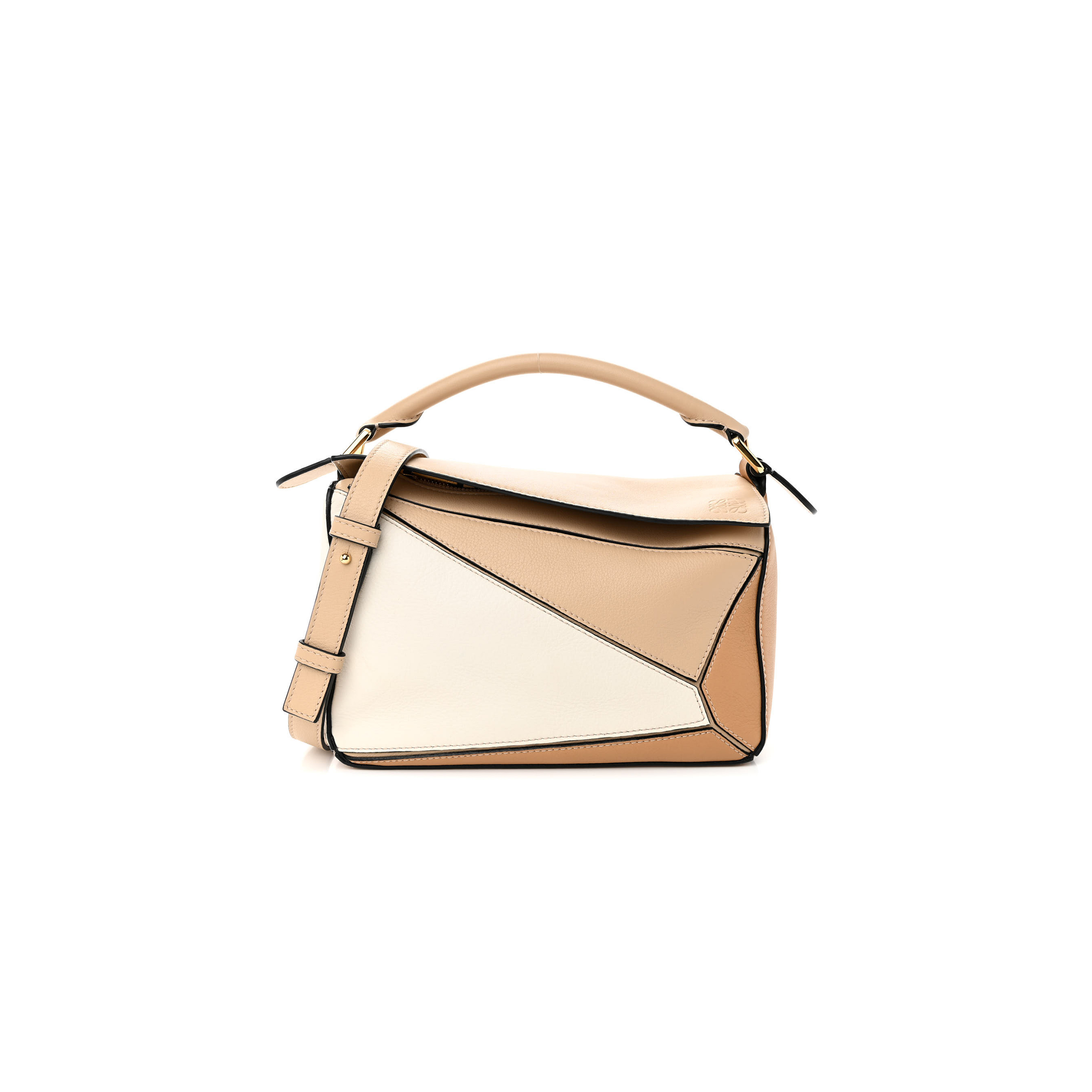 LOEWE CALFSKIN SMALL PUZZLE BAG DUSTY BEIGE SOFT WHITE (24*16.5*10.5cm) LOEWE CALFSKIN SMALL PUZZLE BAG DUSTY BEIGE SOFT WHITE (24*16.5*10.5cm)