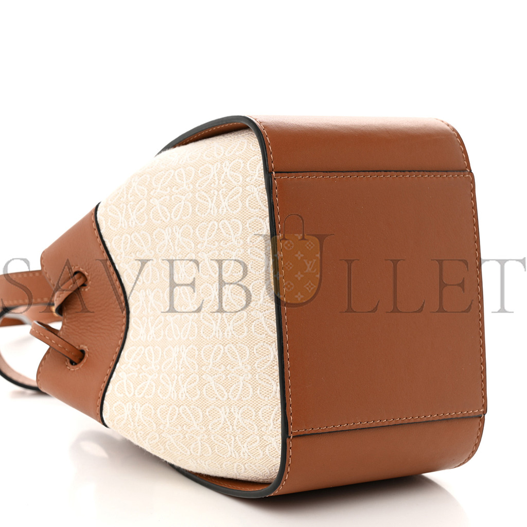 LOEWE CALFSKIN CANVAS MINI HAMMOCK SHOULDER BAG NATURAL TAN (19*17*10cm) LOEWE CALFSKIN CANVAS MINI HAMMOCK SHOULDER BAG NATURAL TAN (19*17*10cm)
