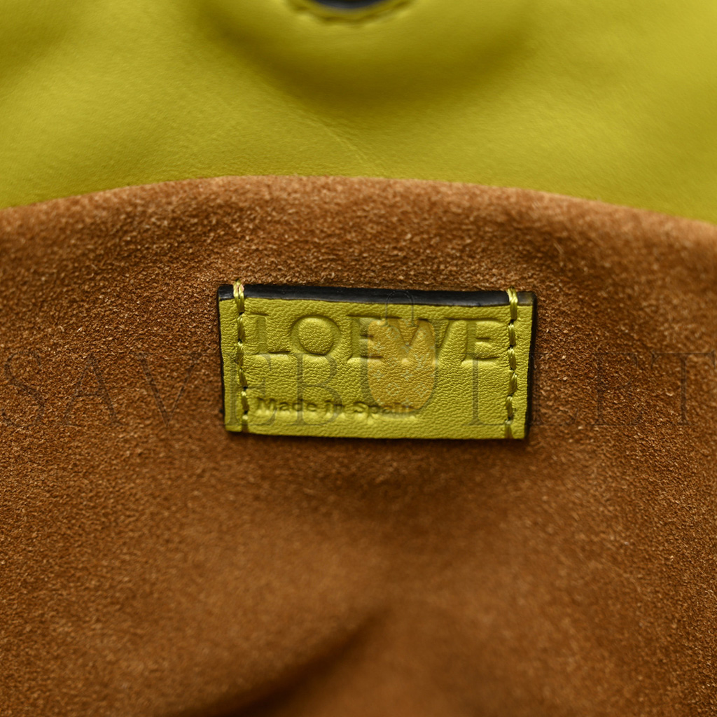 LOEWE CALFSKIN MINI FLAMENCO KNOT CLUTCH LIME YELLOW (23*18*7cm) LOEWE CALFSKIN MINI FLAMENCO KNOT CLUTCH LIME YELLOW (23*18*7cm)