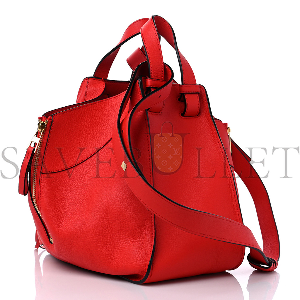 LOEWE CALFSKIN SMALL HAMMOCK SHOULDER BAG SCARLET RED (30*25*13.5cm) LOEWE CALFSKIN SMALL HAMMOCK SHOULDER BAG SCARLET RED (30*25*13.5cm)