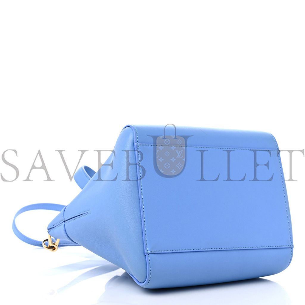 LOEWE CALFSKIN SMALL HAMMOCK NUGGET SHOULDER BAG CELESTINE BLUE (21*20*18cm) LOEWE CALFSKIN SMALL HAMMOCK NUGGET SHOULDER BAG CELESTINE BLUE (21*20*18cm)