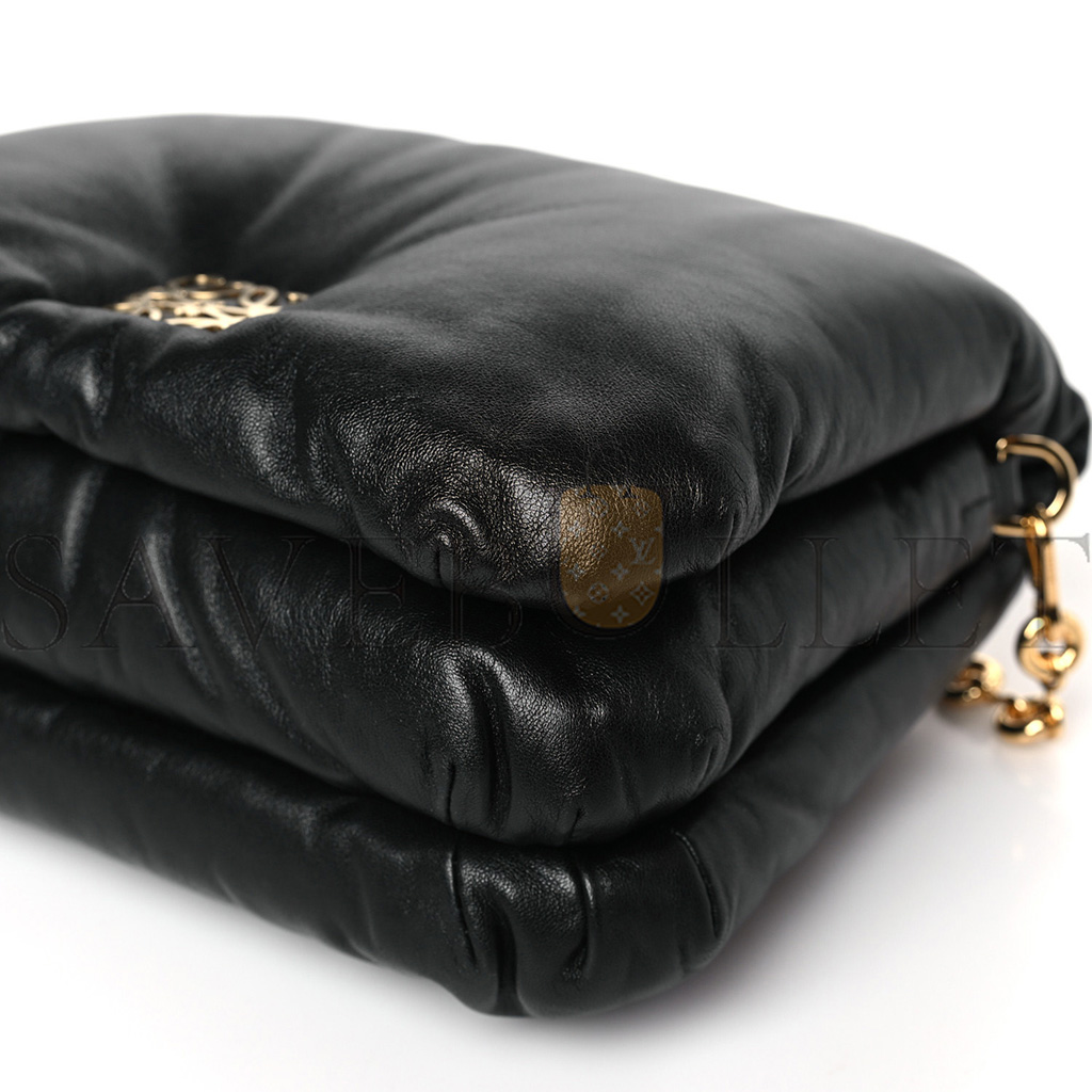 LOEWE LAMBSKIN SMALL GOYA PUFFER BAG BLACK (23*17*10cm) LOEWE LAMBSKIN SMALL GOYA PUFFER BAG BLACK (23*17*10cm)