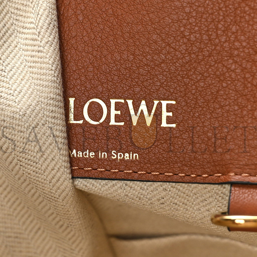 LOEWE CALFSKIN CANVAS ANAGRAM SMALL HAMMOCK SHOULDER BAG ECRU TAN (30*25*13.5cm) LOEWE CALFSKIN CANVAS ANAGRAM SMALL HAMMOCK SHOULDER BAG ECRU TAN (30*25*13.5cm)