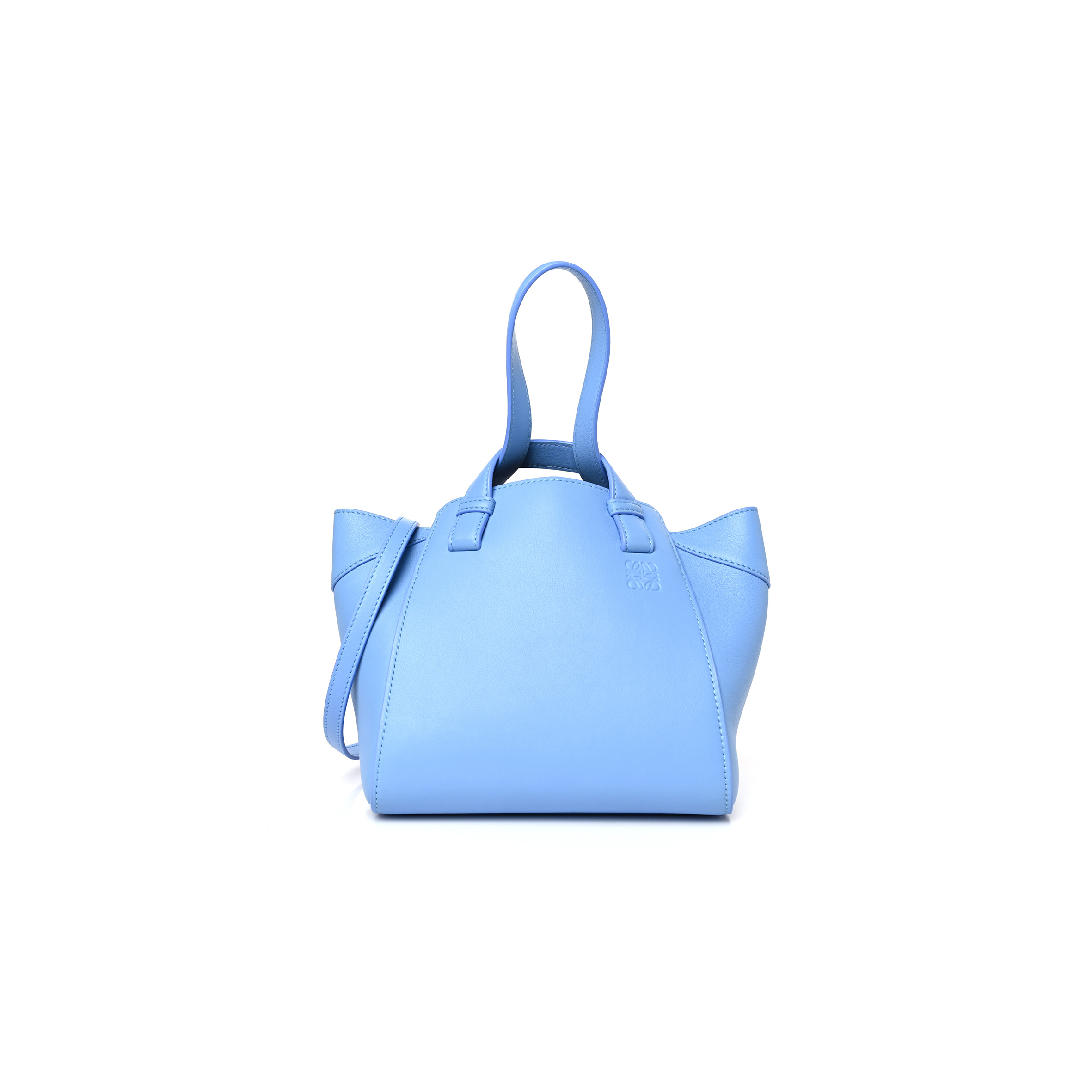 LOEWE CALFSKIN SMALL HAMMOCK NUGGET SHOULDER BAG CELESTINE BLUE (23*20*18cm) LOEWE CALFSKIN SMALL HAMMOCK NUGGET SHOULDER BAG CELESTINE BLUE (23*20*18cm)