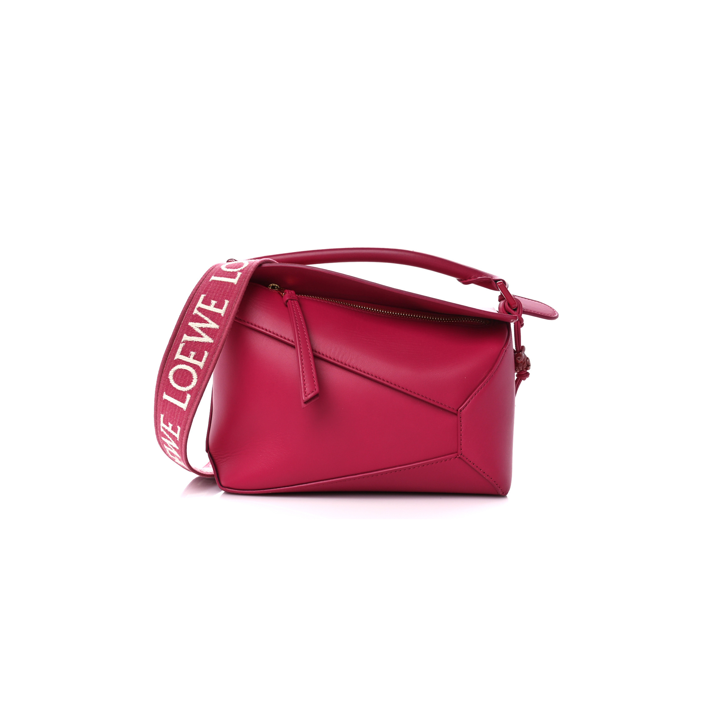 LOEWE SATIN CALFSKIN MONOCHROME SMALL PUZZLE EDGE BAG RUBY RED GLAZE (24*16.5*10.5cm) LOEWE SATIN CALFSKIN MONOCHROME SMALL PUZZLE EDGE BAG RUBY RED GLAZE (24*16.5*10.5cm)