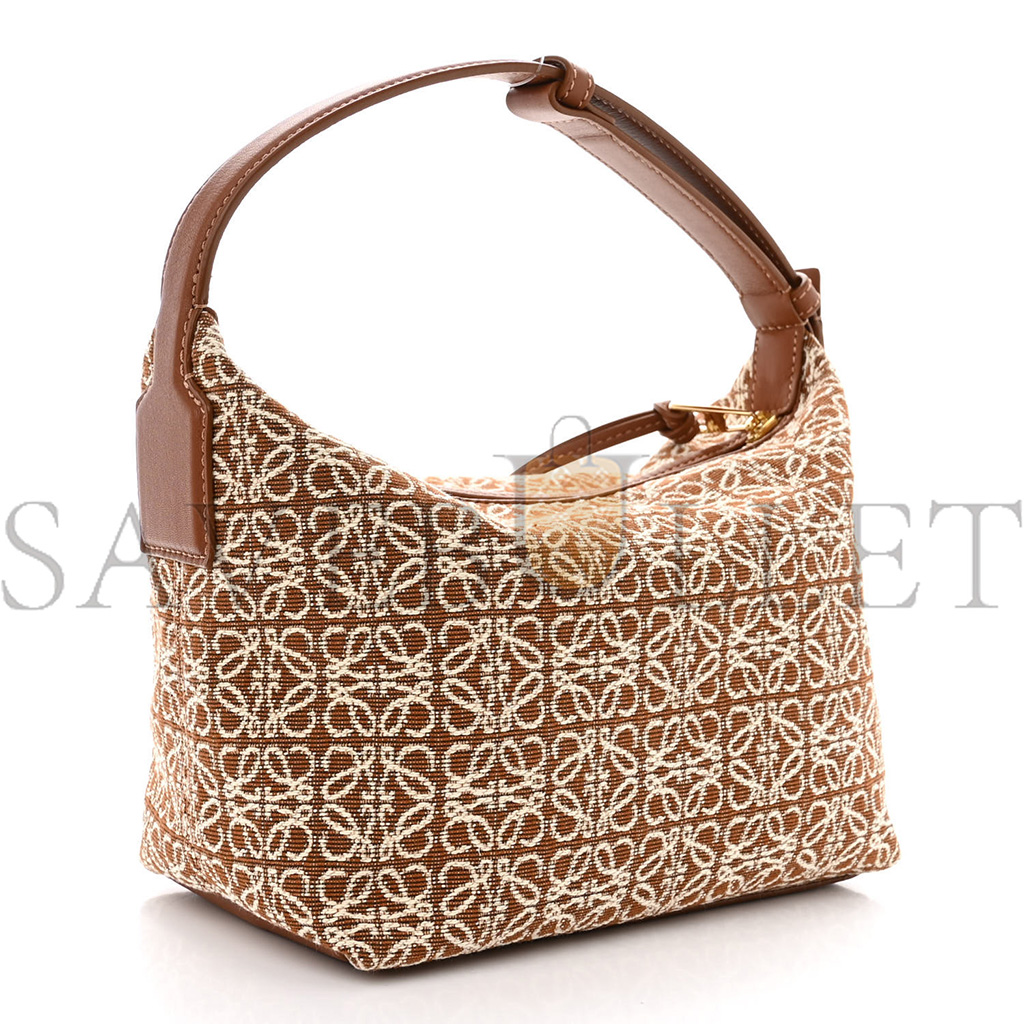 LOEWE JACQUARD ANAGRAM CALFSKIN SMALL CUBI BAG TAN PECAN (20*16*12cm) LOEWE JACQUARD ANAGRAM CALFSKIN SMALL CUBI BAG TAN PECAN (20*16*12cm)