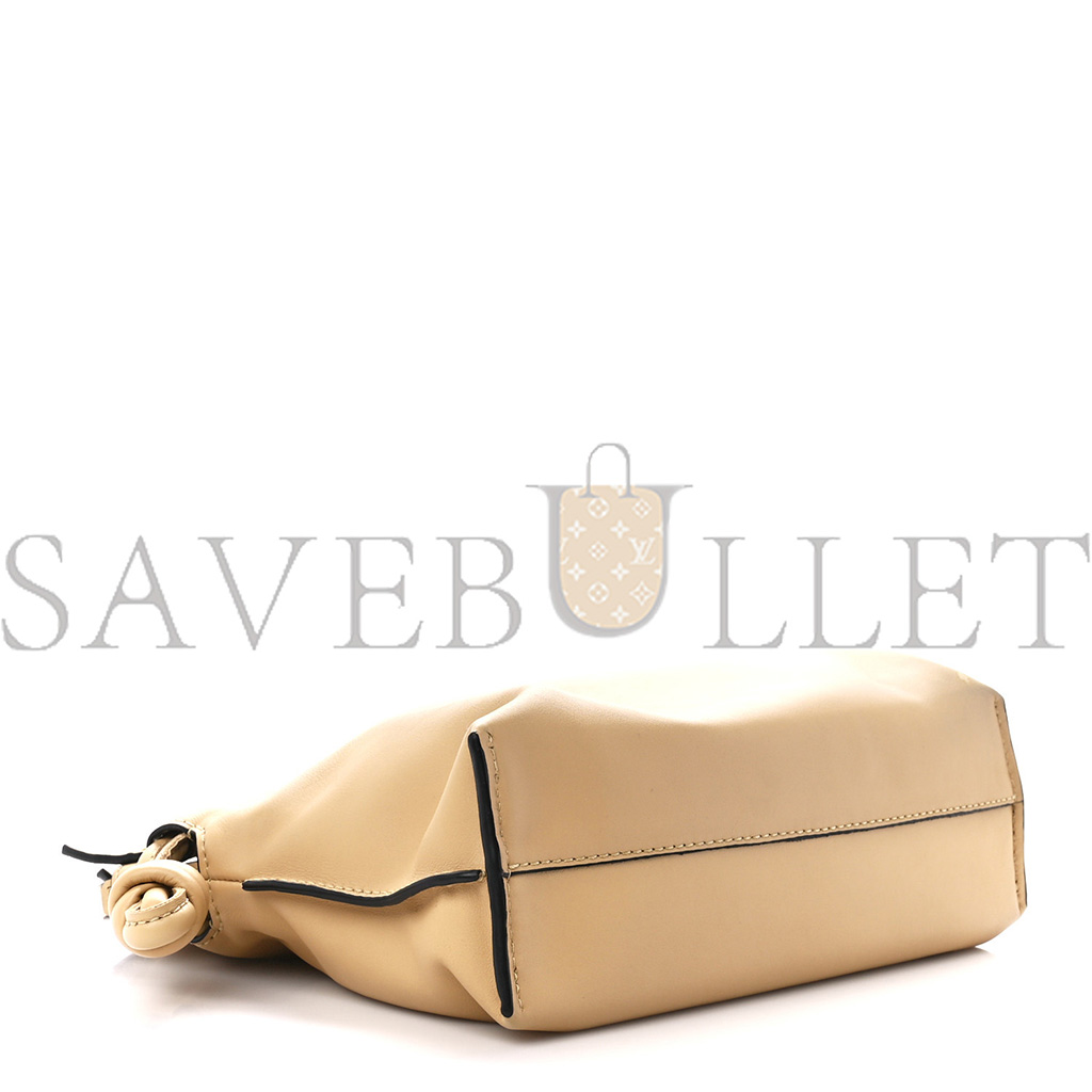 LOEWE CALFSKIN MINI FLAMENCO KNOT CLUTCH DARK BUTTER (23*18*7cm) LOEWE CALFSKIN MINI FLAMENCO KNOT CLUTCH DARK BUTTER (23*18*7cm)