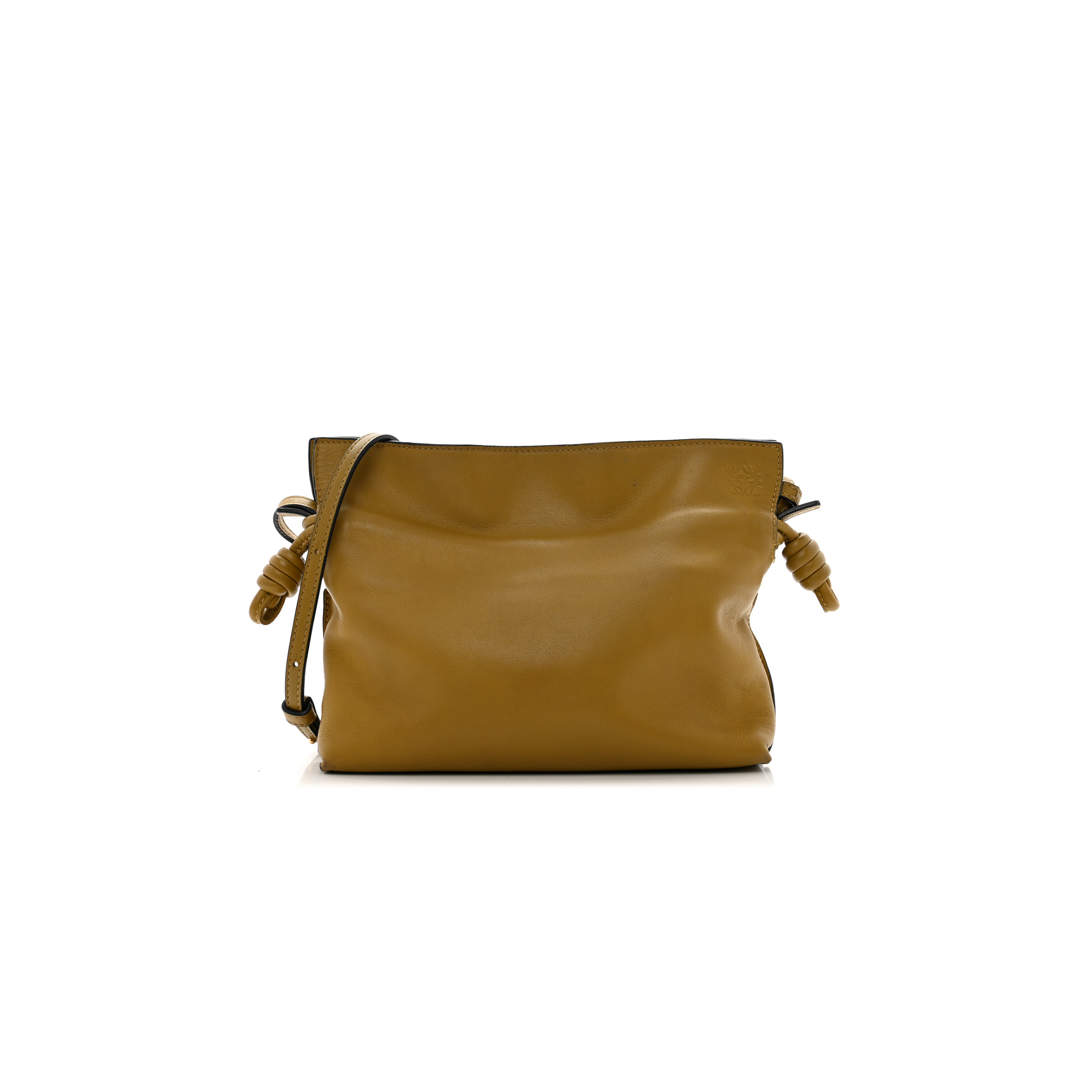 LOEWE CALFSKIN MINI FLAMENCO KNOT CLUTCH OCHRE (22*19*7cm) LOEWE CALFSKIN MINI FLAMENCO KNOT CLUTCH OCHRE (22*19*7cm)