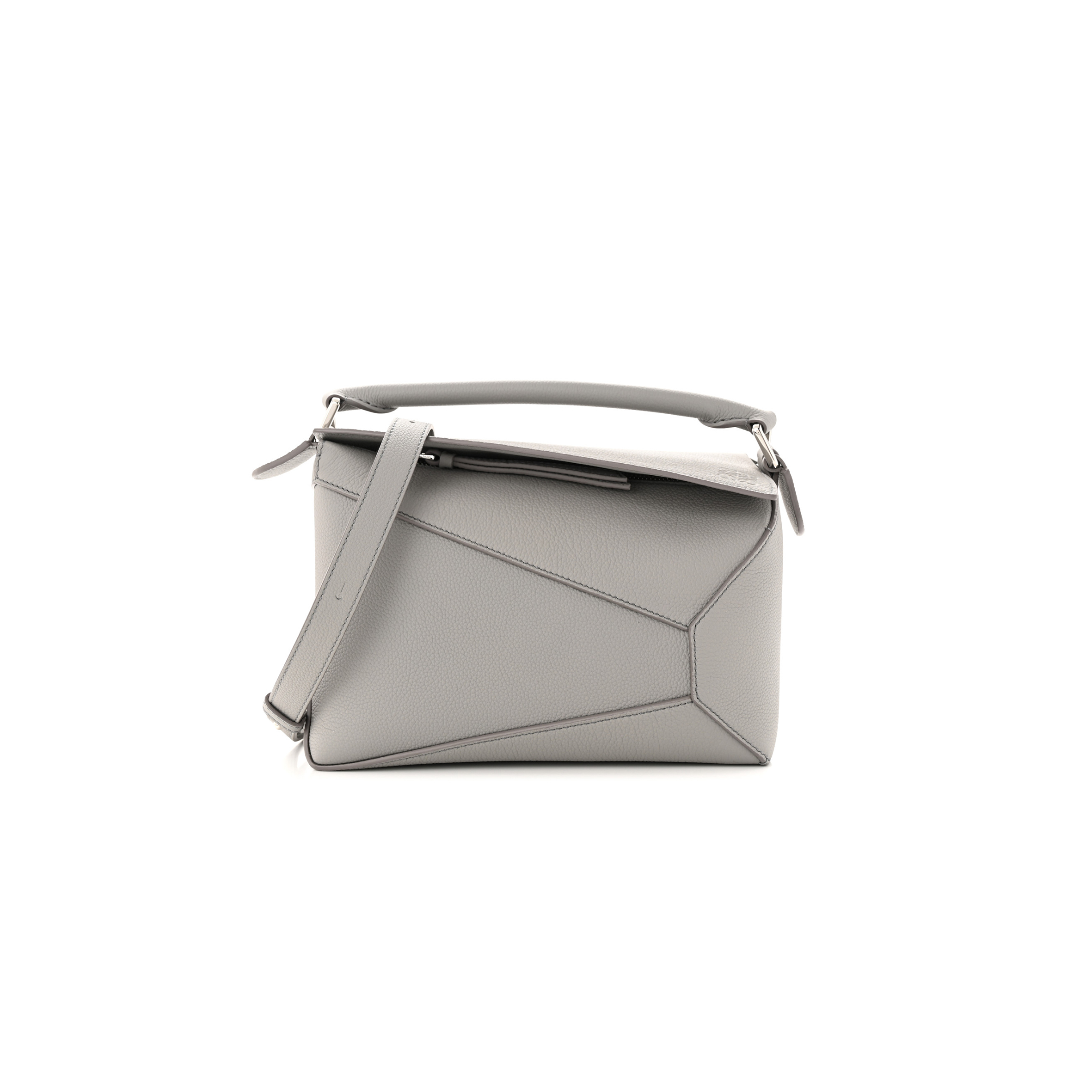LOEWE CALFSKIN SMALL PUZZLE EDGE BAG PEARL GREY (24*15*11cm) LOEWE CALFSKIN SMALL PUZZLE EDGE BAG PEARL GREY (24*15*11cm)