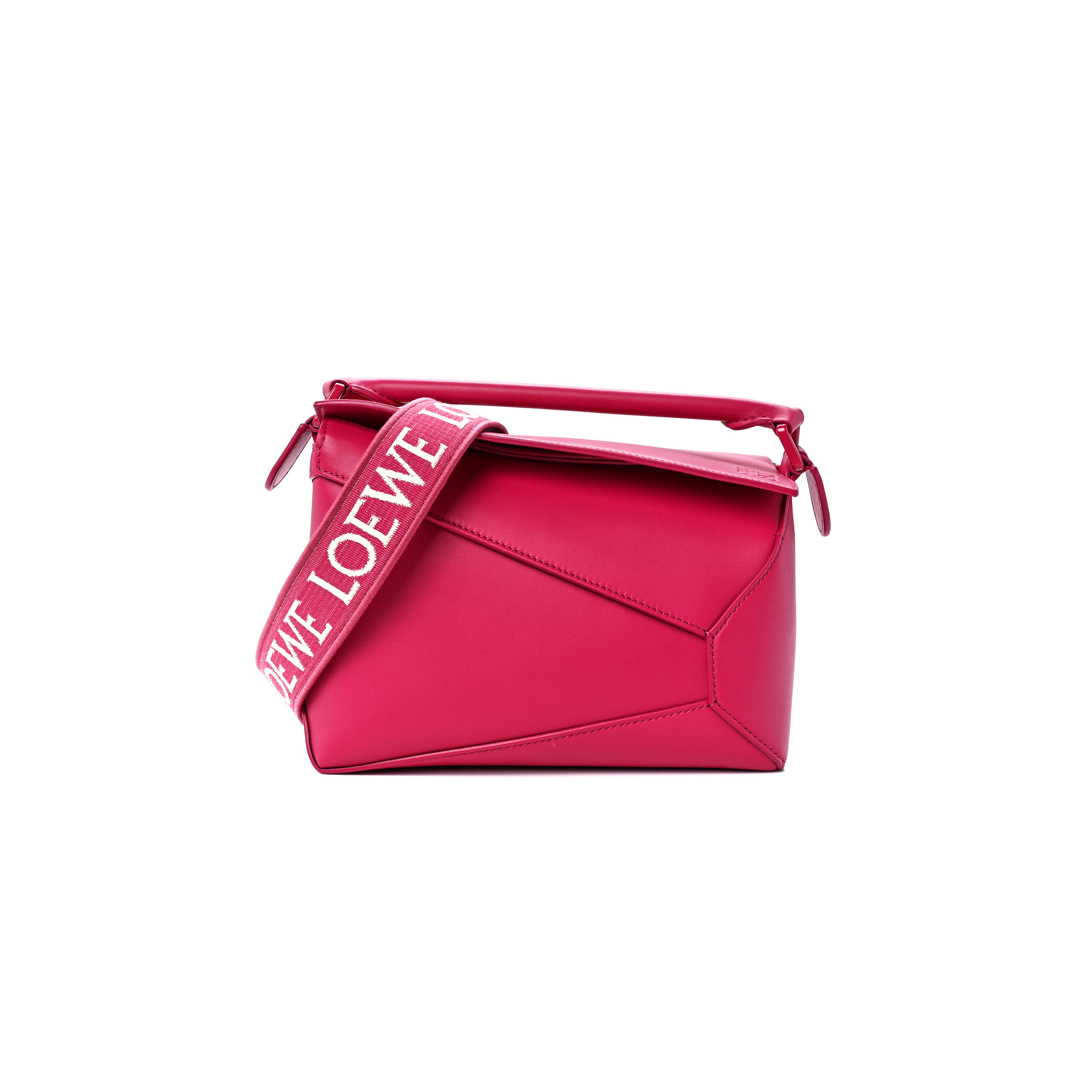LOEWE SATIN CALFSKIN MONOCHROME SMALL PUZZLE EDGE BAG RUBY RED GLAZE (24*16.5*10.5cm) LOEWE SATIN CALFSKIN MONOCHROME SMALL PUZZLE EDGE BAG RUBY RED GLAZE (24*16.5*10.5cm)