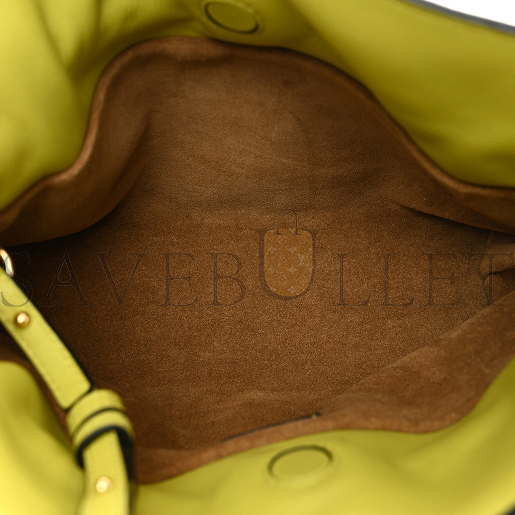 LOEWE CALFSKIN MINI FLAMENCO KNOT CLUTCH LIME YELLOW (23*18*7cm) LOEWE CALFSKIN MINI FLAMENCO KNOT CLUTCH LIME YELLOW (23*18*7cm)