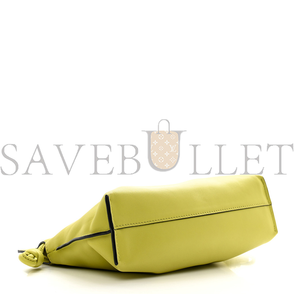 LOEWE CALFSKIN MINI FLAMENCO KNOT CLUTCH LIME YELLOW (23*18*7cm) LOEWE CALFSKIN MINI FLAMENCO KNOT CLUTCH LIME YELLOW (23*18*7cm)
