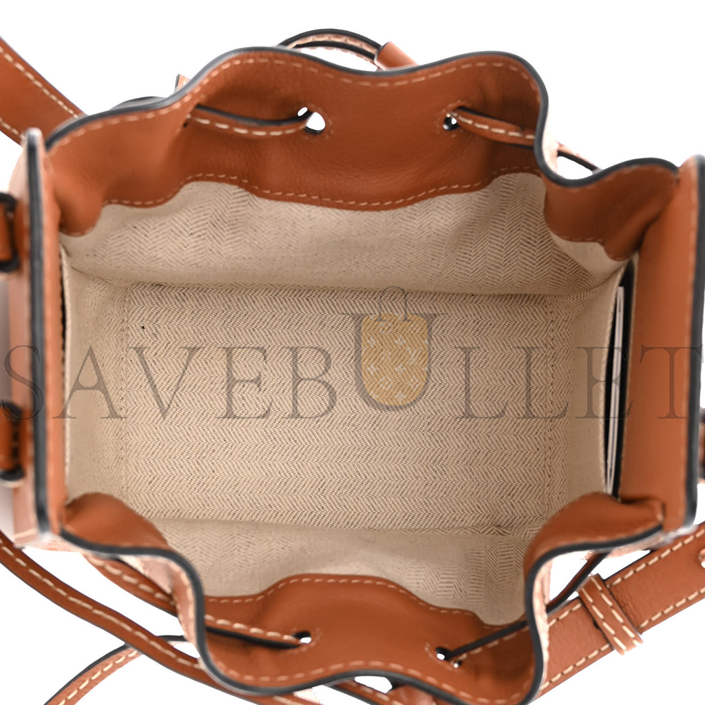 LOEWE CALFSKIN CANVAS MINI HAMMOCK SHOULDER BAG NATURAL TAN (19*17*10cm) LOEWE CALFSKIN CANVAS MINI HAMMOCK SHOULDER BAG NATURAL TAN (19*17*10cm)