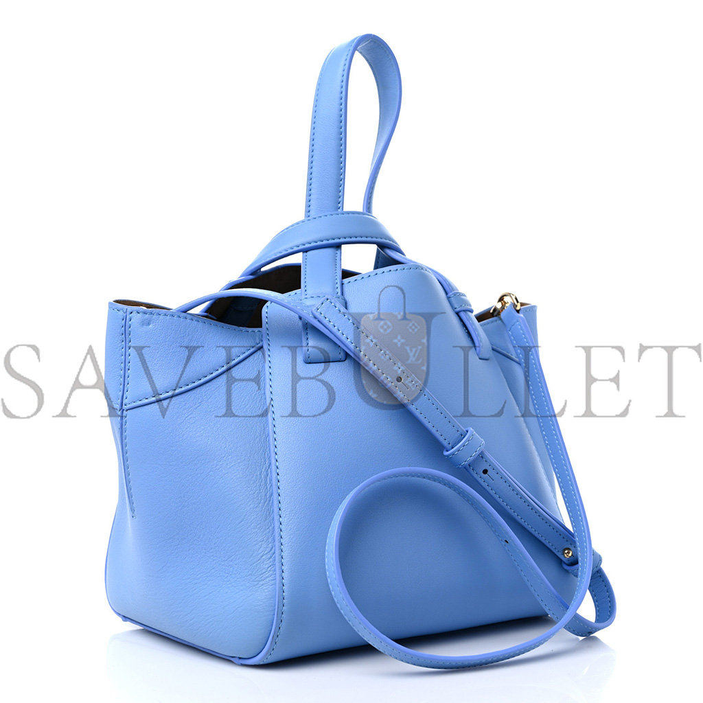 LOEWE CALFSKIN SMALL HAMMOCK NUGGET SHOULDER BAG CELESTINE BLUE (21*20*18cm) LOEWE CALFSKIN SMALL HAMMOCK NUGGET SHOULDER BAG CELESTINE BLUE (21*20*18cm)