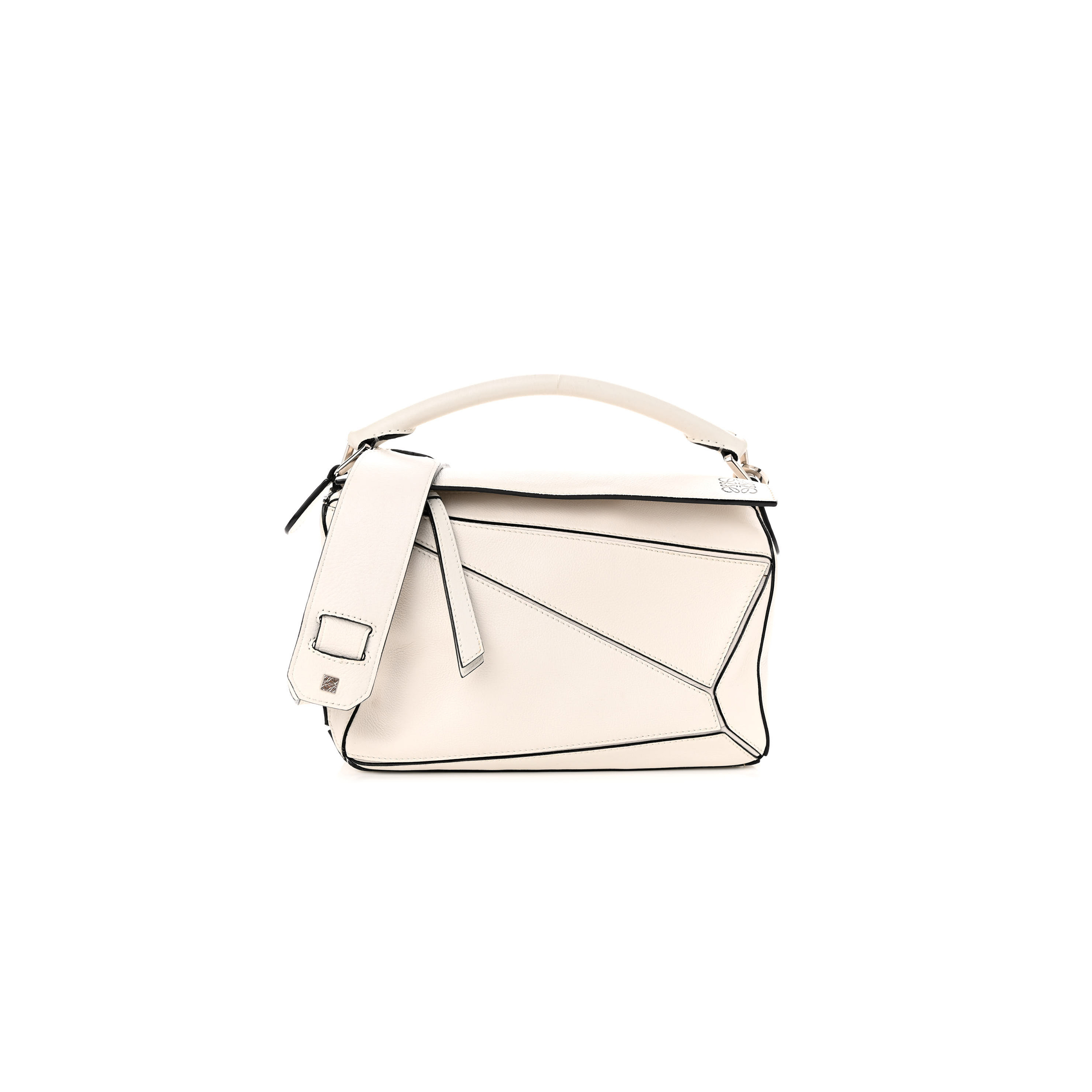 LOEWE GRAINED CALFSKIN SMALL PUZZLE BAG WHITE (24*16.5*10.5cm) LOEWE GRAINED CALFSKIN SMALL PUZZLE BAG WHITE (24*16.5*10.5cm)