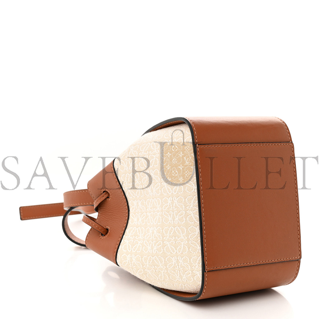 LOEWE CALFSKIN CANVAS MINI HAMMOCK SHOULDER BAG NATURAL TAN (19*17*10cm) LOEWE CALFSKIN CANVAS MINI HAMMOCK SHOULDER BAG NATURAL TAN (19*17*10cm)