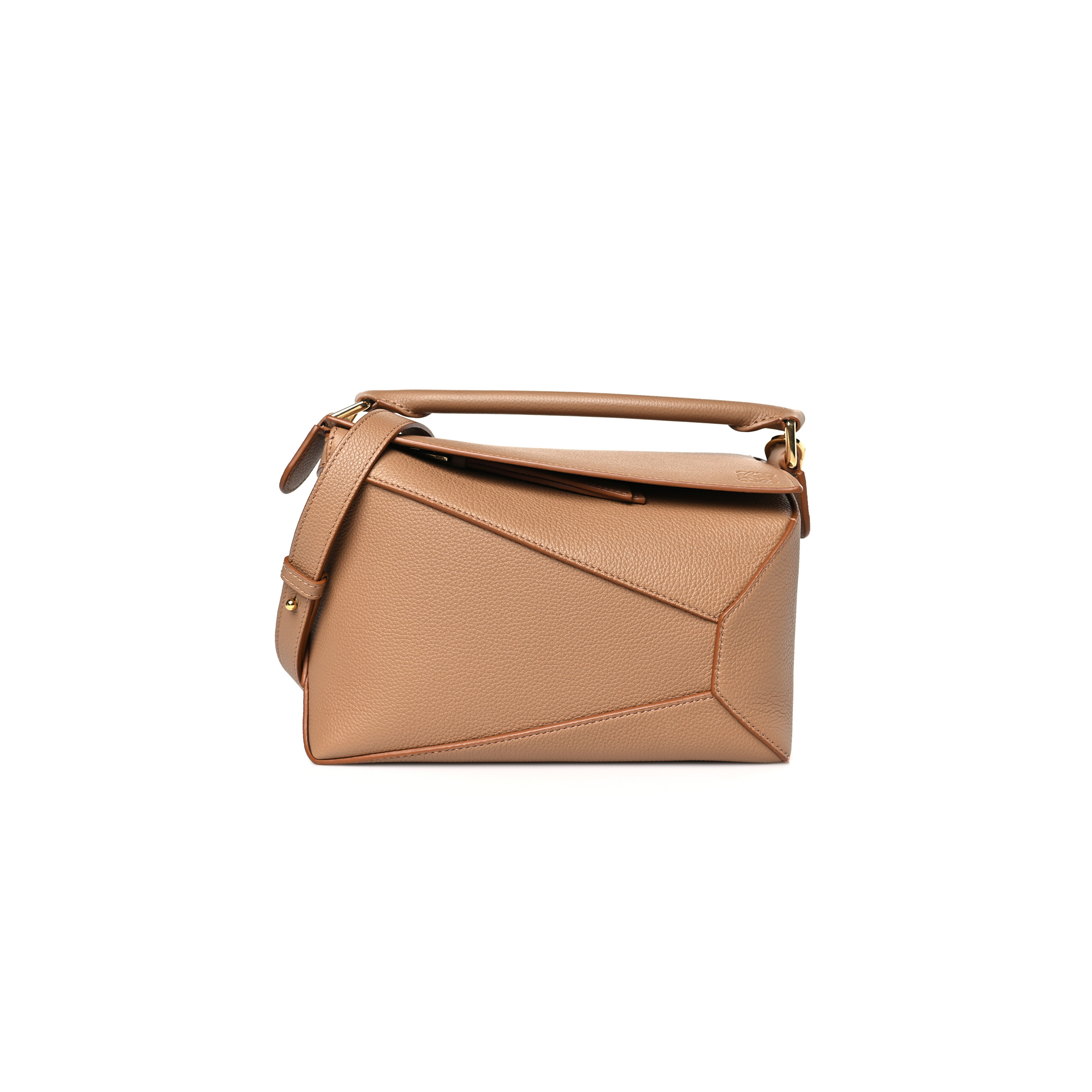LOEWE GRAINED CALFSKIN SMALL PUZZLE EDGE BAG TOFFEE (24*16.5*10.5cm) LOEWE GRAINED CALFSKIN SMALL PUZZLE EDGE BAG TOFFEE (24*16.5*10.5cm)