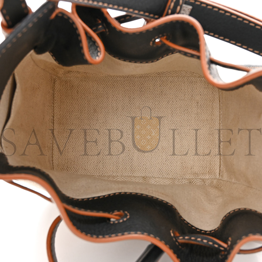 LOEWE CALFSKIN CANVAS MINI HAMMOCK SHOULDER BAG MINK BLACK (20*16*10cm) LOEWE CALFSKIN CANVAS MINI HAMMOCK SHOULDER BAG MINK BLACK (20*16*10cm)