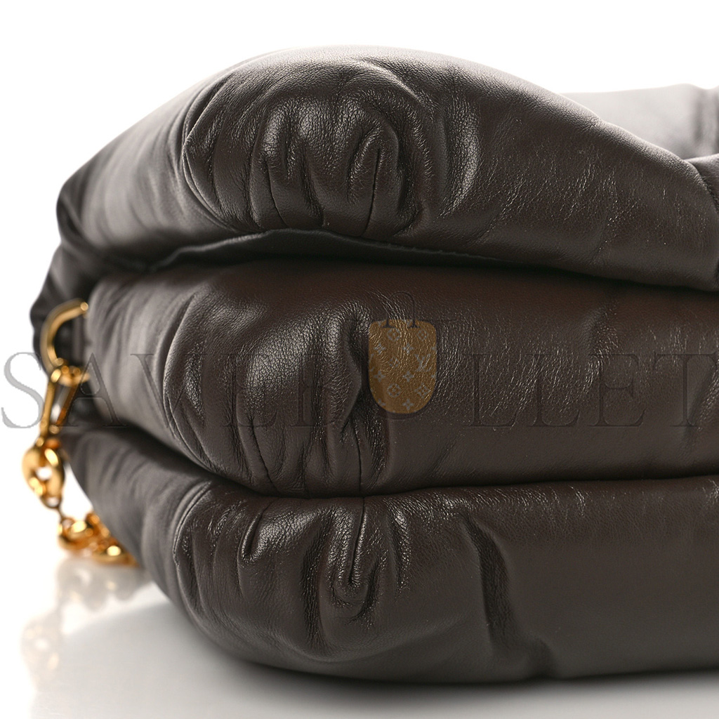 LOEWE LAMBSKIN GOYA PUFFER BAG DARK CHOCOLATE (23*17*8cm) LOEWE LAMBSKIN GOYA PUFFER BAG DARK CHOCOLATE (23*17*8cm)