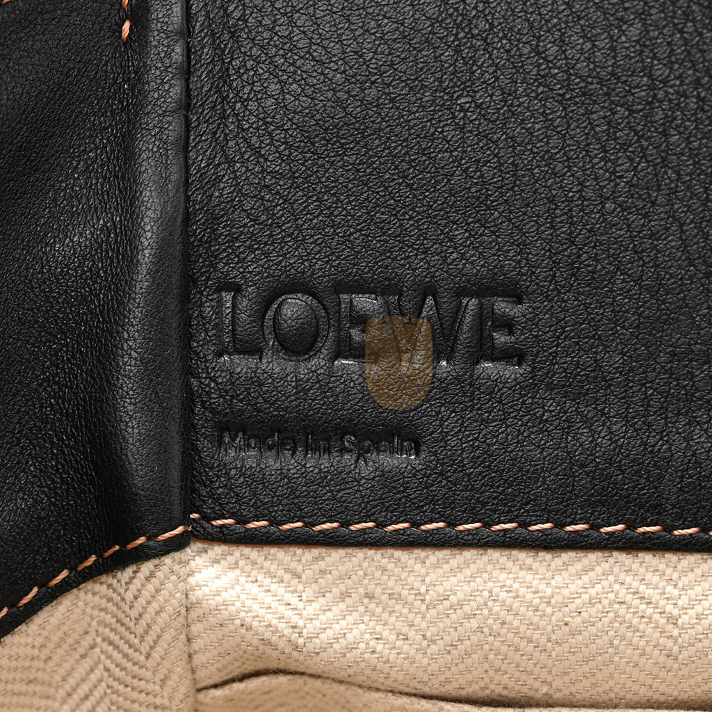 LOEWE CALFSKIN CANVAS MINI HAMMOCK SHOULDER BAG MINK BLACK (20*16*10cm) LOEWE CALFSKIN CANVAS MINI HAMMOCK SHOULDER BAG MINK BLACK (20*16*10cm)
