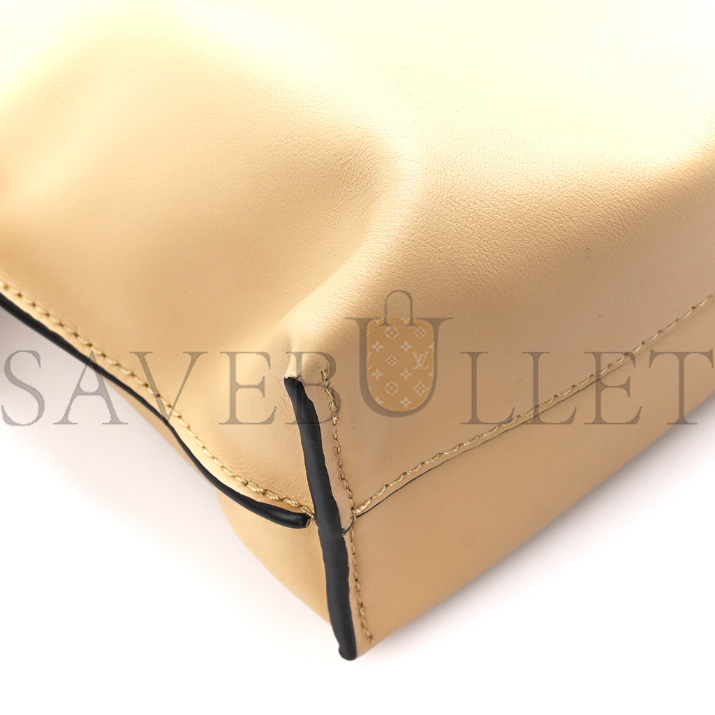 LOEWE CALFSKIN MINI FLAMENCO KNOT CLUTCH DARK BUTTER (23*18*7cm) LOEWE CALFSKIN MINI FLAMENCO KNOT CLUTCH DARK BUTTER (23*18*7cm)