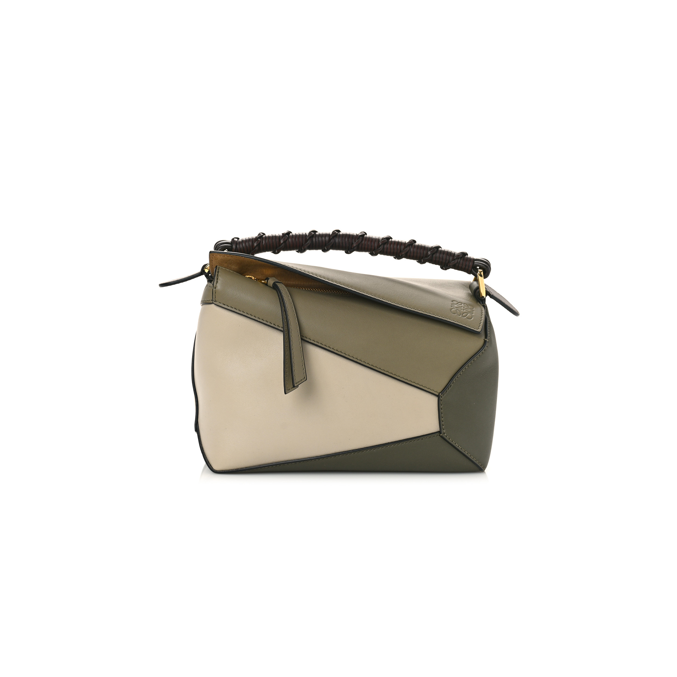 LOEWE CALFSKIN SMALL PUZZLE EDGE BAG LAUREL GREEN LIGHT OAT (24*19*10cm) LOEWE CALFSKIN SMALL PUZZLE EDGE BAG LAUREL GREEN LIGHT OAT (24*19*10cm)