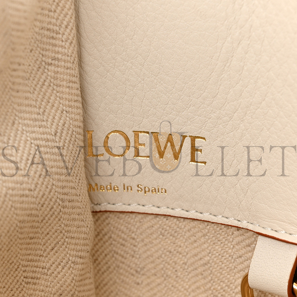 LOEWE CALFSKIN CANVAS ANAGRAM SMALL HAMMOCK SHOULDER BAG ECRU WHITE (30*25*13.5cm) LOEWE CALFSKIN CANVAS ANAGRAM SMALL HAMMOCK SHOULDER BAG ECRU WHITE (30*25*13.5cm)