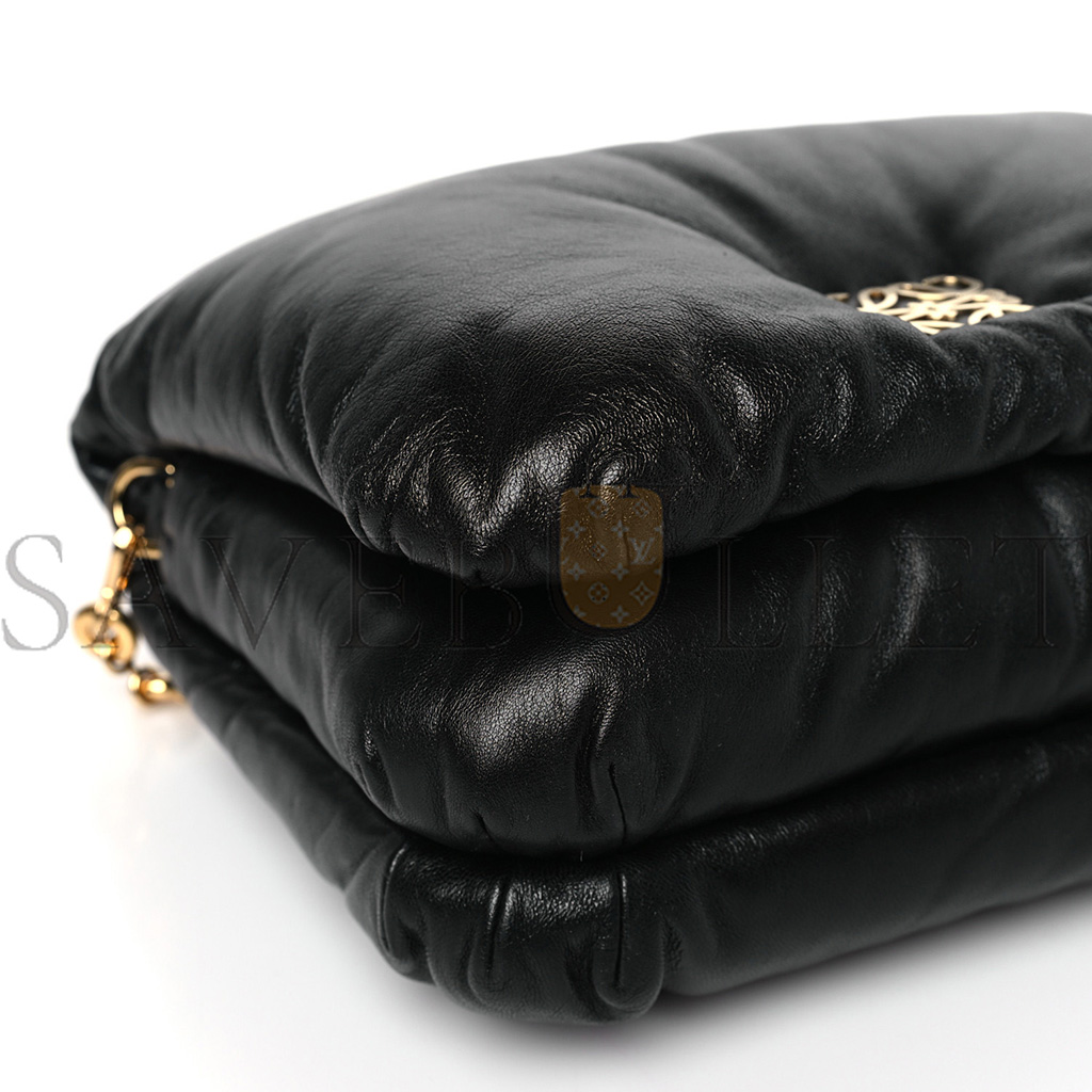 LOEWE LAMBSKIN SMALL GOYA PUFFER BAG BLACK (23*17*10cm) LOEWE LAMBSKIN SMALL GOYA PUFFER BAG BLACK (23*17*10cm)
