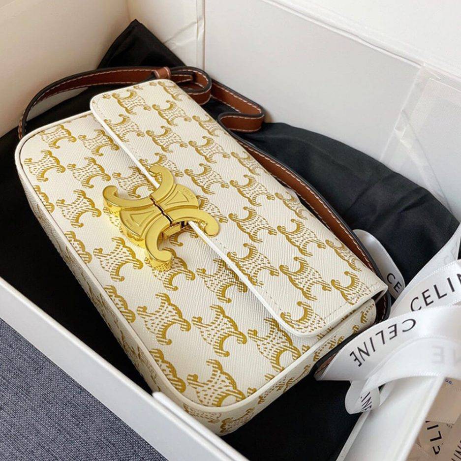 CELINE TRIOMPHE SHOULDER BAG 194142CUZ.01BC (20cm*10cm*4cm) CELINE TRIOMPHE SHOULDER BAG 194142CUZ.01BC (20cm*10cm*4cm)