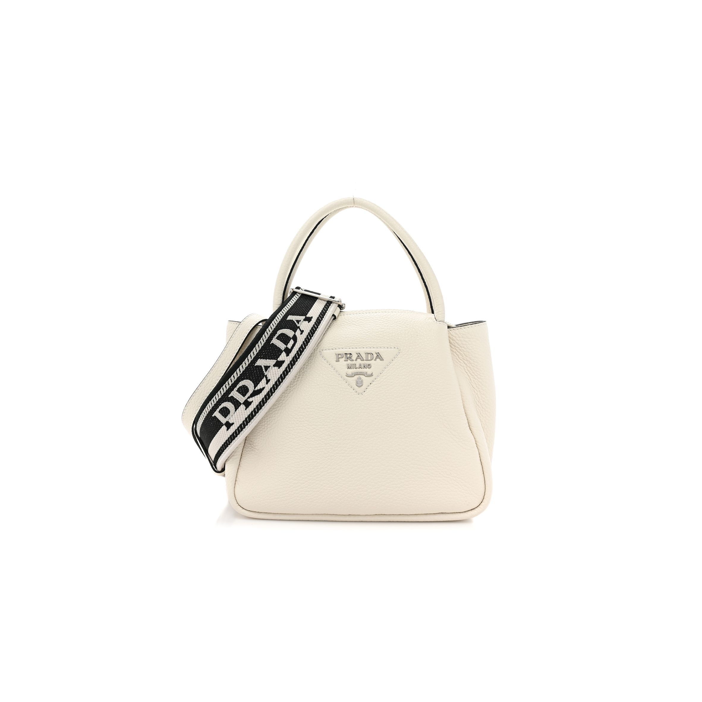 PRADA VITELLO DAINO TOP HANDLE WHITE (33*29*13cm) PRADA VITELLO DAINO TOP HANDLE WHITE (33*29*13cm)