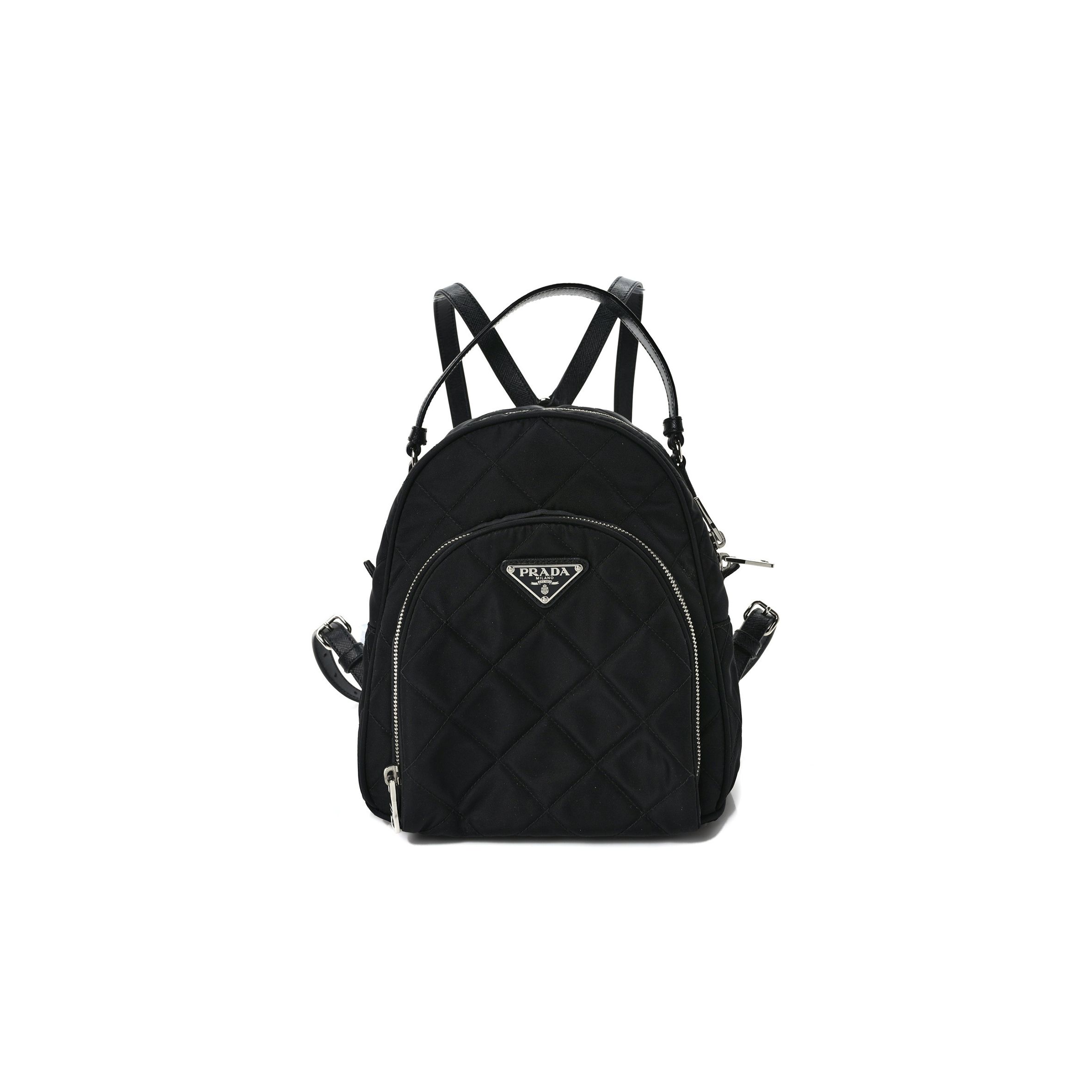 PRADA NYLON TESSUTO IMPUNTU QUILTED BACKPACK BLACK (23*23*11cm) PRADA NYLON TESSUTO IMPUNTU QUILTED BACKPACK BLACK (23*23*11cm)