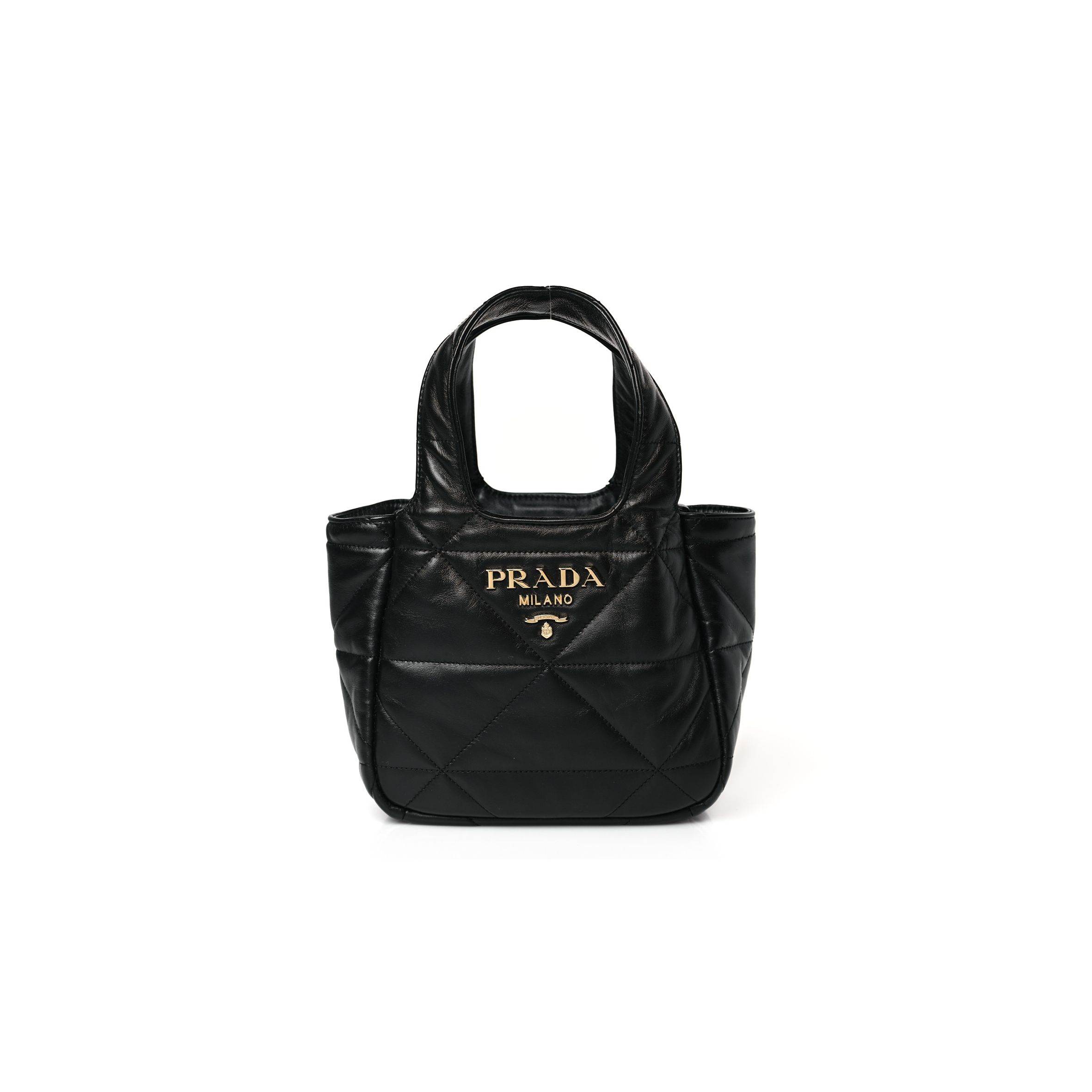 PRADA NAPPA QUILTED SMALL TOTE BLACK (29*24*11cm) PRADA NAPPA QUILTED SMALL TOTE BLACK (29*24*11cm)