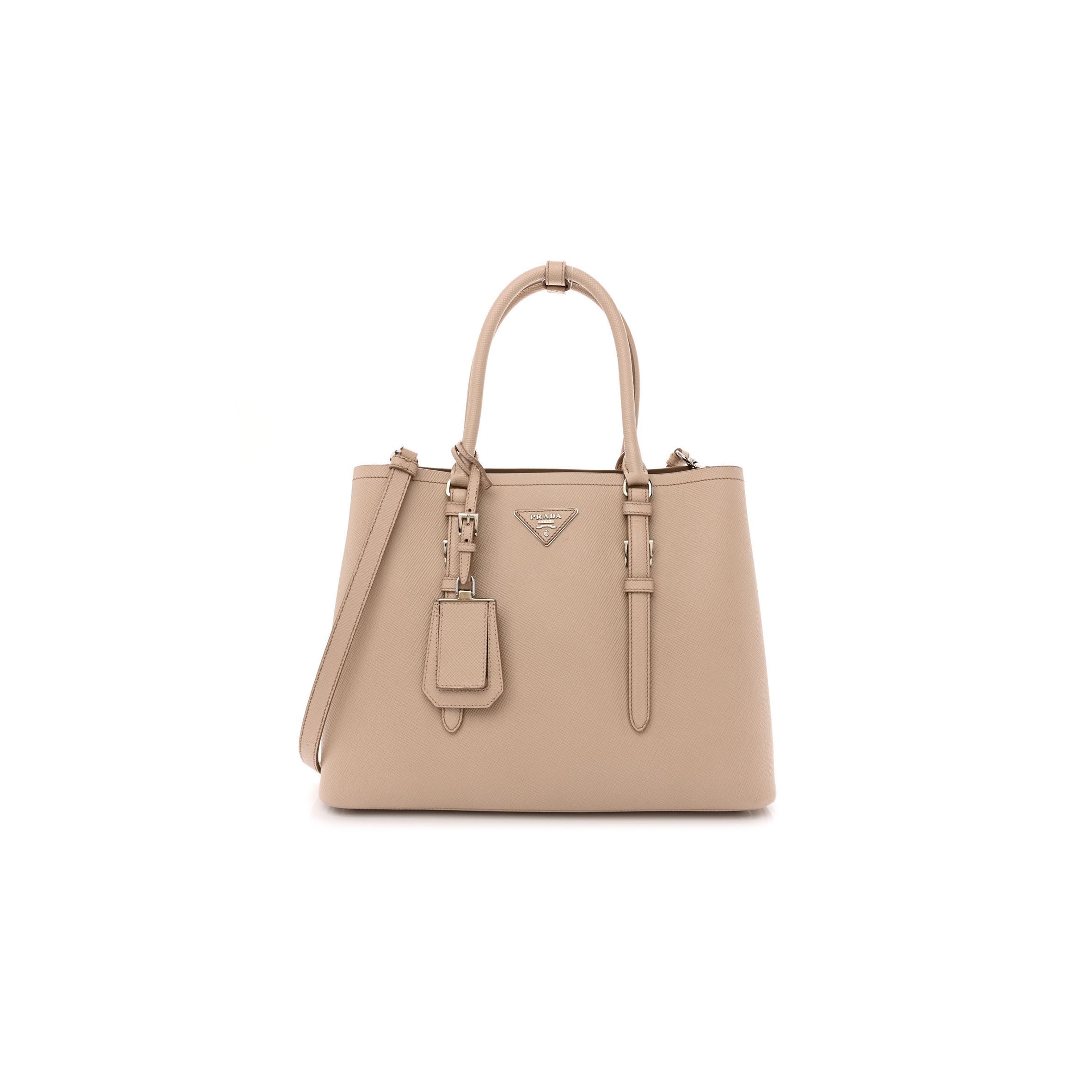 PRADA SAFFIANO CUIR MEDIUM DOUBLE HANDLE TOTE CAMMEO (33*25*15cm) PRADA SAFFIANO CUIR MEDIUM DOUBLE HANDLE TOTE CAMMEO (33*25*15cm)
