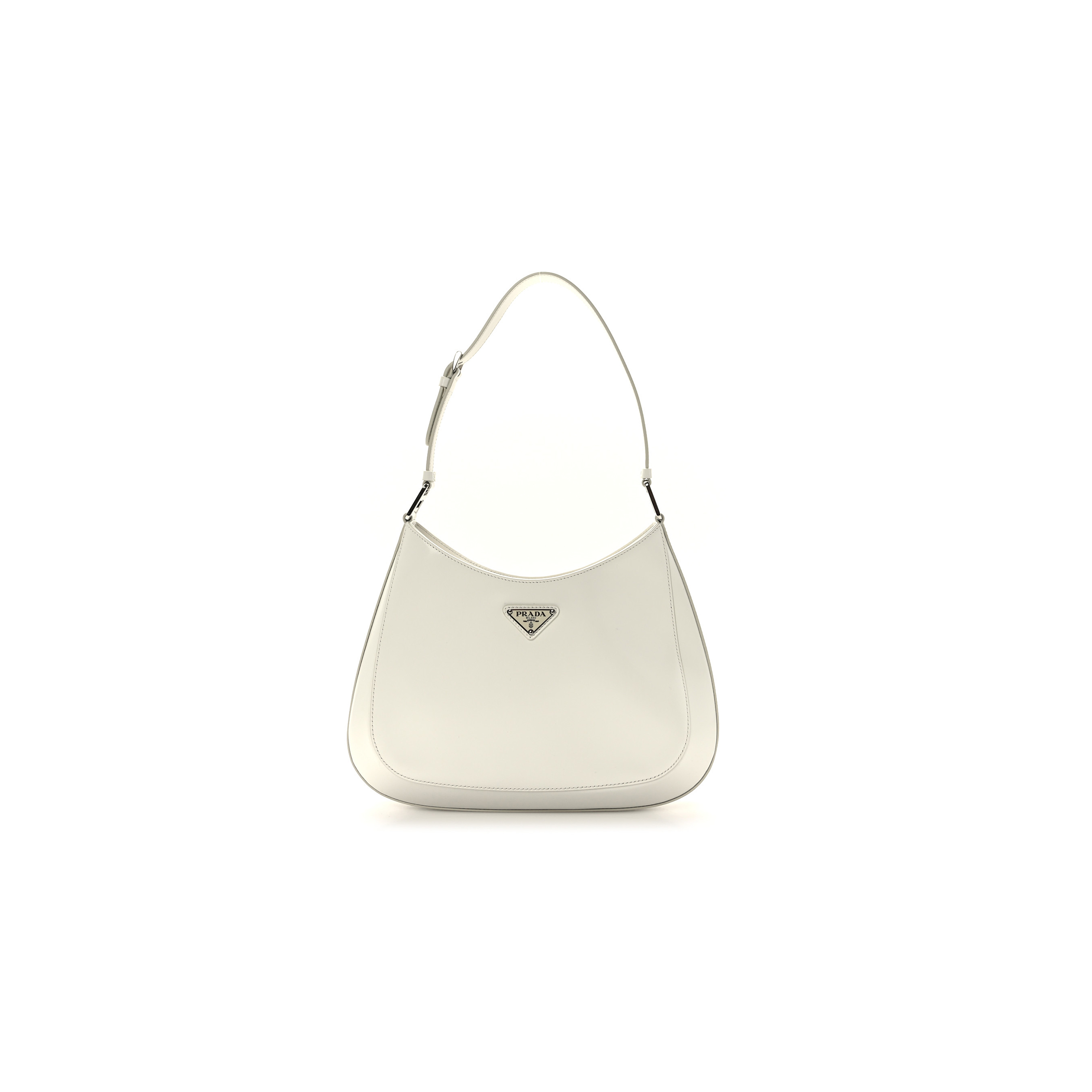 PRADA BRUSHED CALFSKIN CLEO ADJUSTABLE STRAP SHOULDER BAG WHITE (28*23*5cm) PRADA BRUSHED CALFSKIN CLEO ADJUSTABLE STRAP SHOULDER BAG WHITE (28*23*5cm)