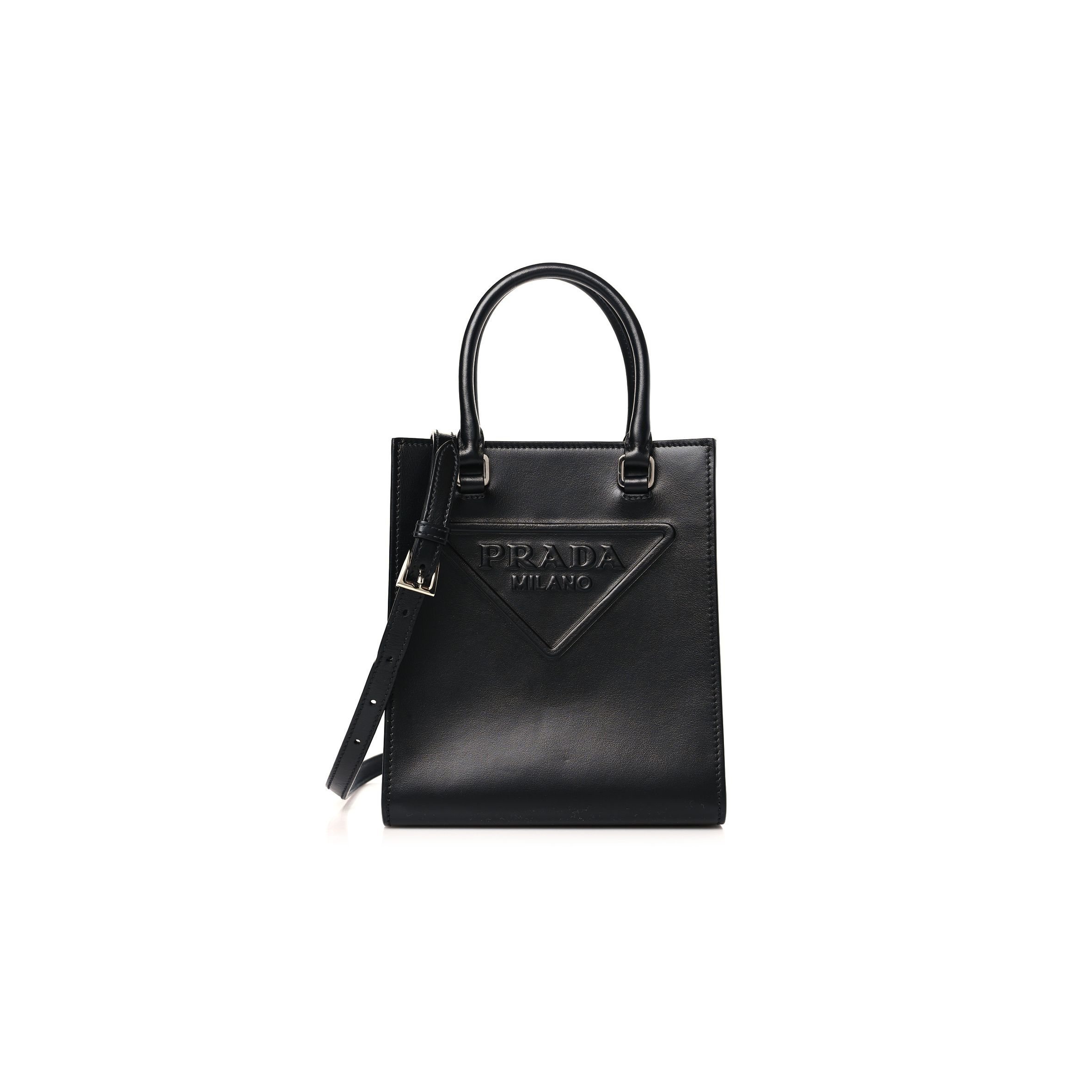 PRADA SOFT CALFSKIN SMALL SHOULDER BAG BLACK (19*17*6cm) PRADA SOFT CALFSKIN SMALL SHOULDER BAG BLACK (19*17*6cm)