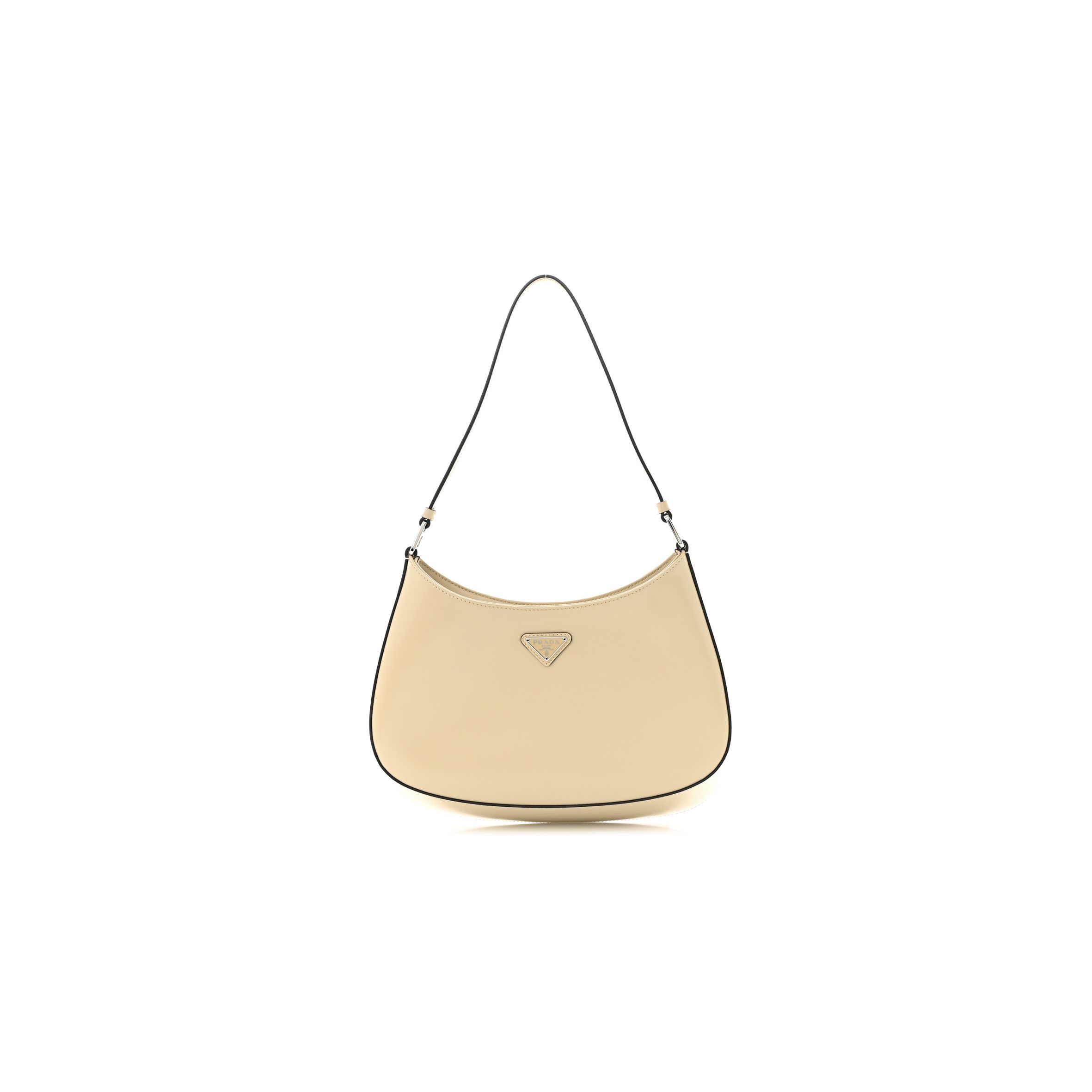 PRADA BRUSHED CALFSKIN CLEO SHOULDER BAG DESERT BEIGE (26*17*5cm) PRADA BRUSHED CALFSKIN CLEO SHOULDER BAG DESERT BEIGE (26*17*5cm)