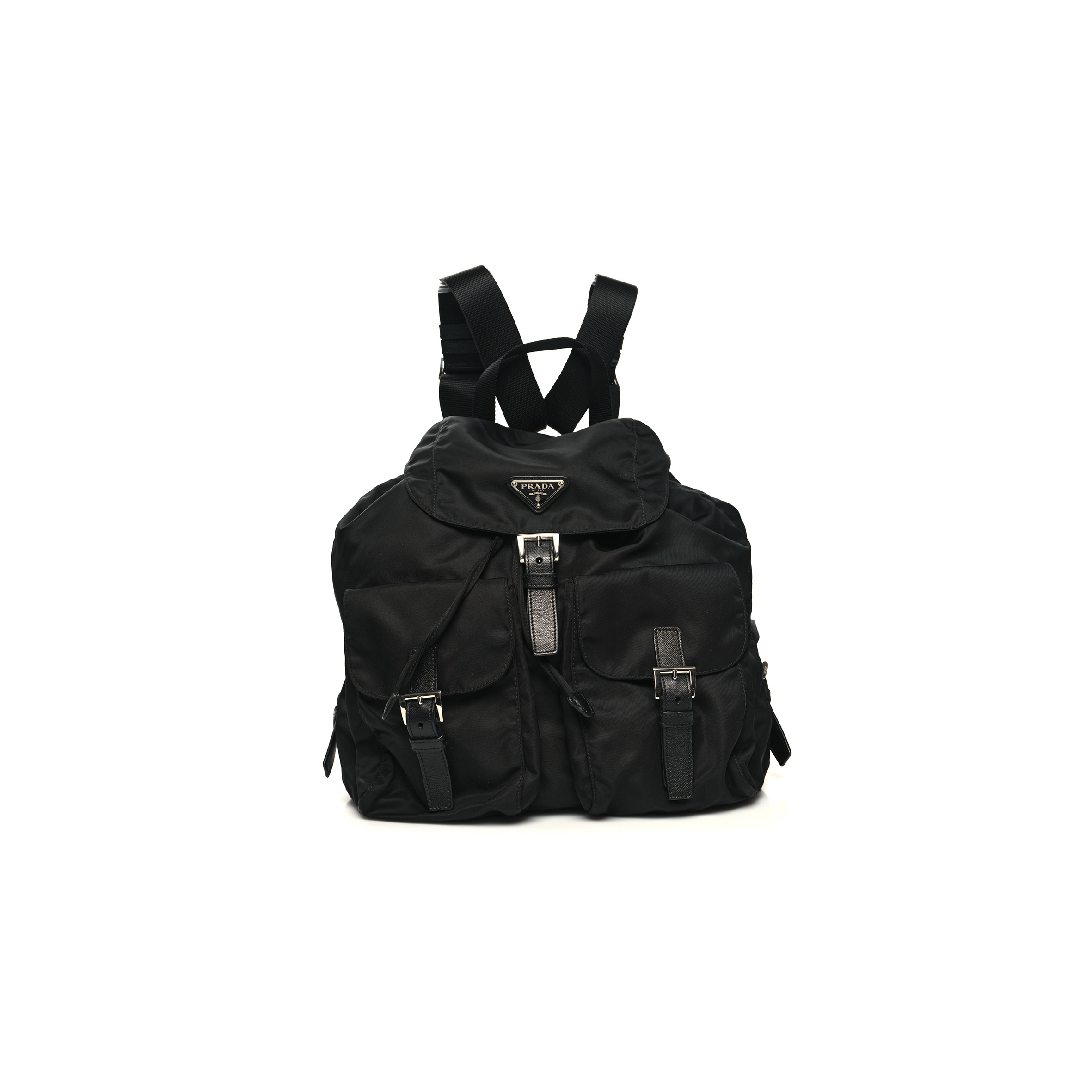 PRADA NYLON VELA MEDIUM BACKPACK BLACK (29*29*14cm) PRADA NYLON VELA MEDIUM BACKPACK BLACK (29*29*14cm)