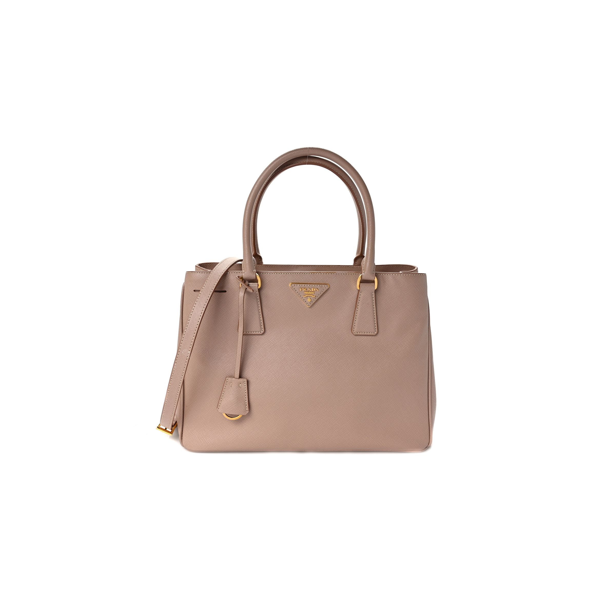 PRADA SAFFIANO MEDIUM GALLERIA DOUBLE ZIP TOTE CAMMEO (32*20*13cm) PRADA SAFFIANO MEDIUM GALLERIA DOUBLE ZIP TOTE CAMMEO (32*20*13cm)