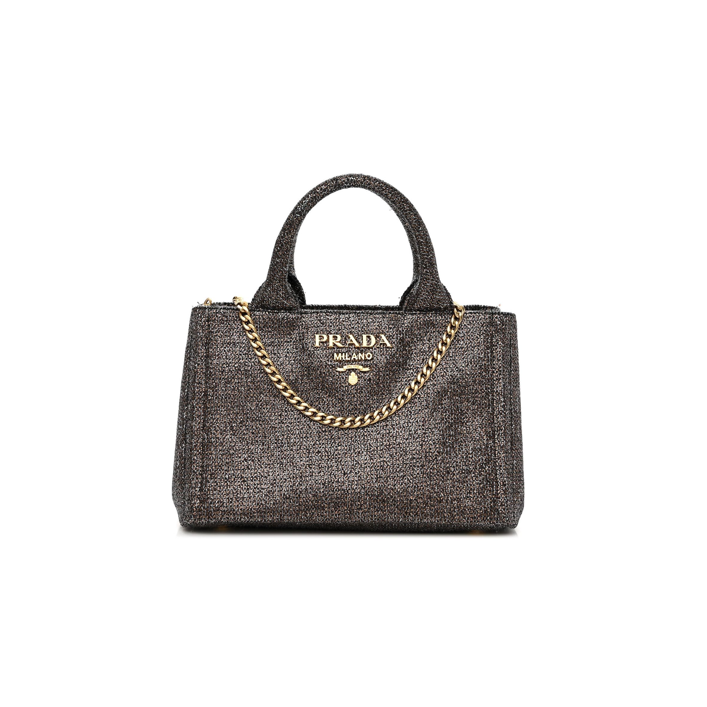 PRADA BROCCATO CHAIN TOTE CAFFÉ (22*15*14cm) PRADA BROCCATO CHAIN TOTE CAFFÉ (22*15*14cm)