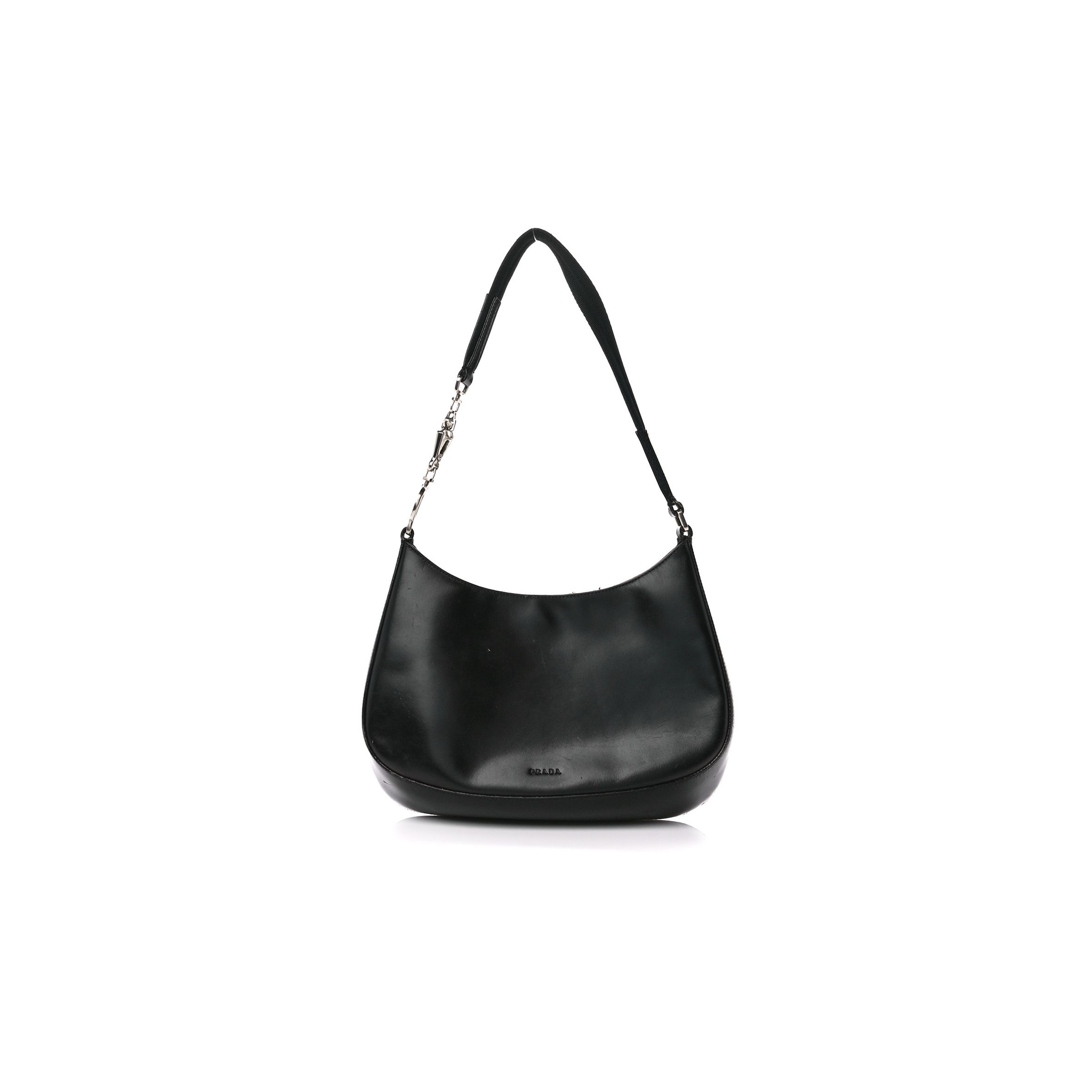 PRADA VITELLO TREND CLEO SHOULDER BAG BLACK (27*18*6cm) PRADA VITELLO TREND CLEO SHOULDER BAG BLACK (27*18*6cm)