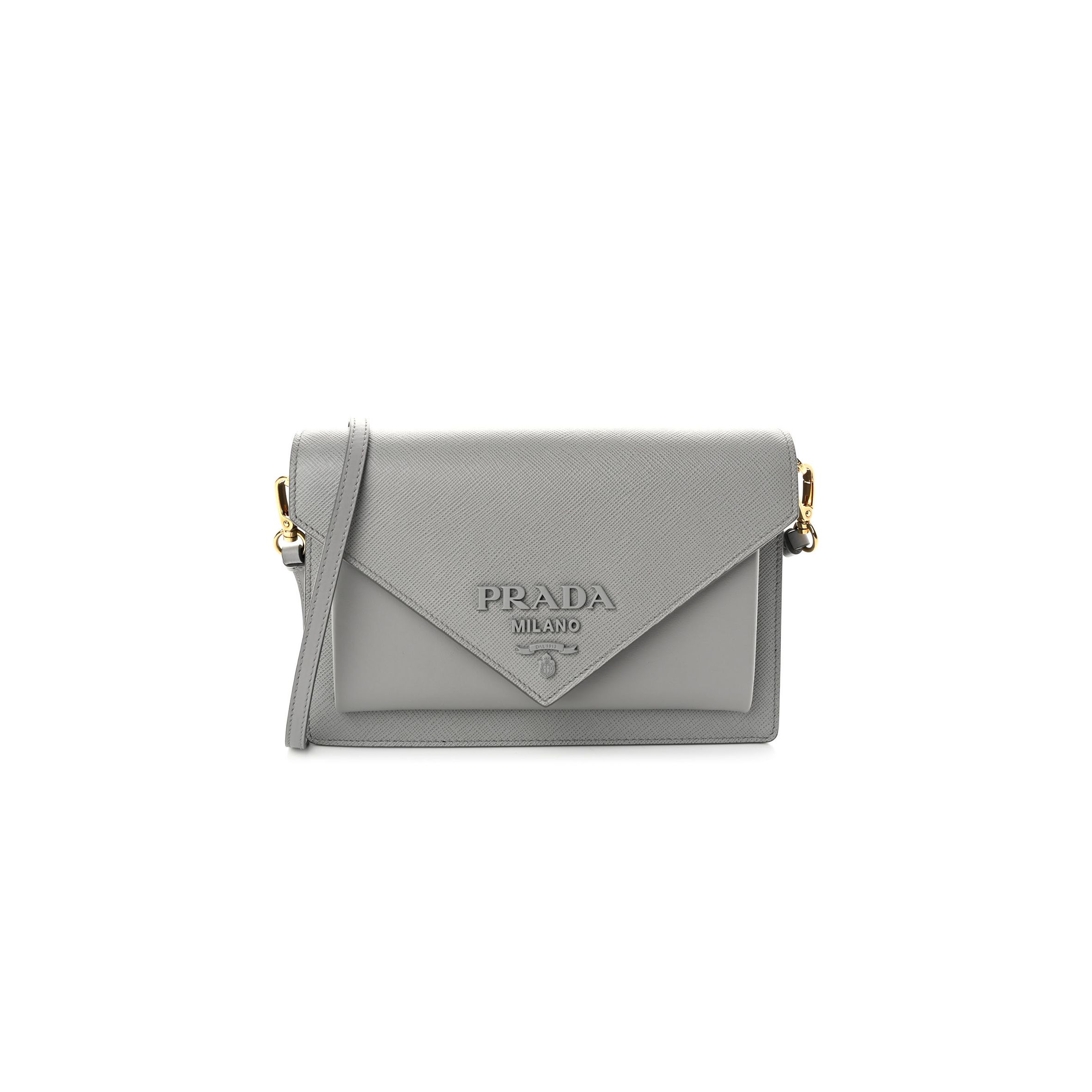 PRADA CITY CALFSKIN SAFFIANO ENVELOPE FLAP WITH CHAIN NUBE (20*13*4cm) PRADA CITY CALFSKIN SAFFIANO ENVELOPE FLAP WITH CHAIN NUBE (20*13*4cm)