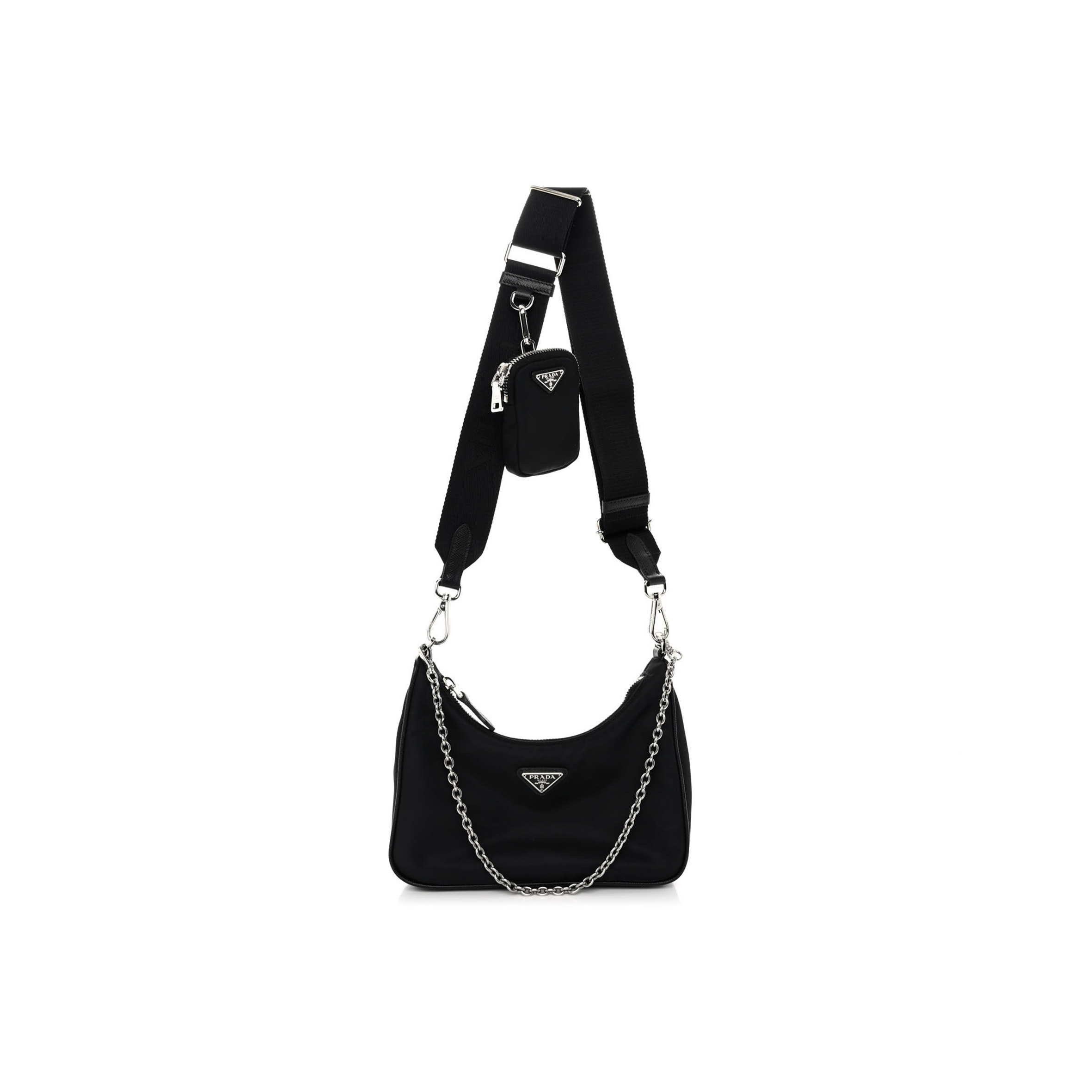 PRADA NYLON RE-EDITION 2005 SHOULDER BAG BLACK (23*14*8cm) PRADA NYLON RE-EDITION 2005 SHOULDER BAG BLACK (23*14*8cm)